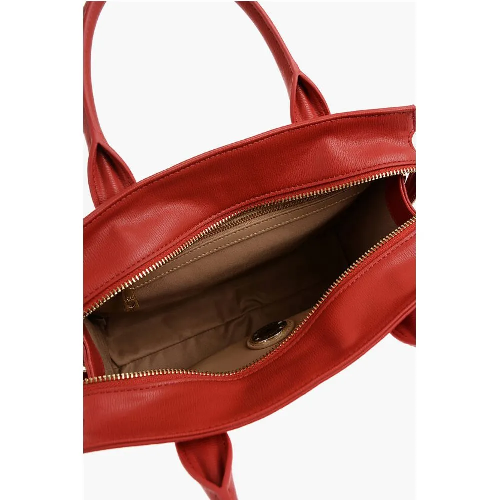 Moschino LOVE Solid Color Tote Bag with Golden Women's Logo
