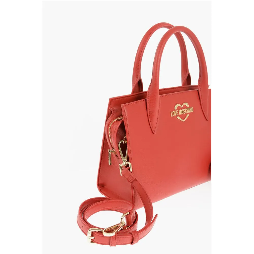 Moschino LOVE Solid Color Tote Bag with Golden Women's Logo