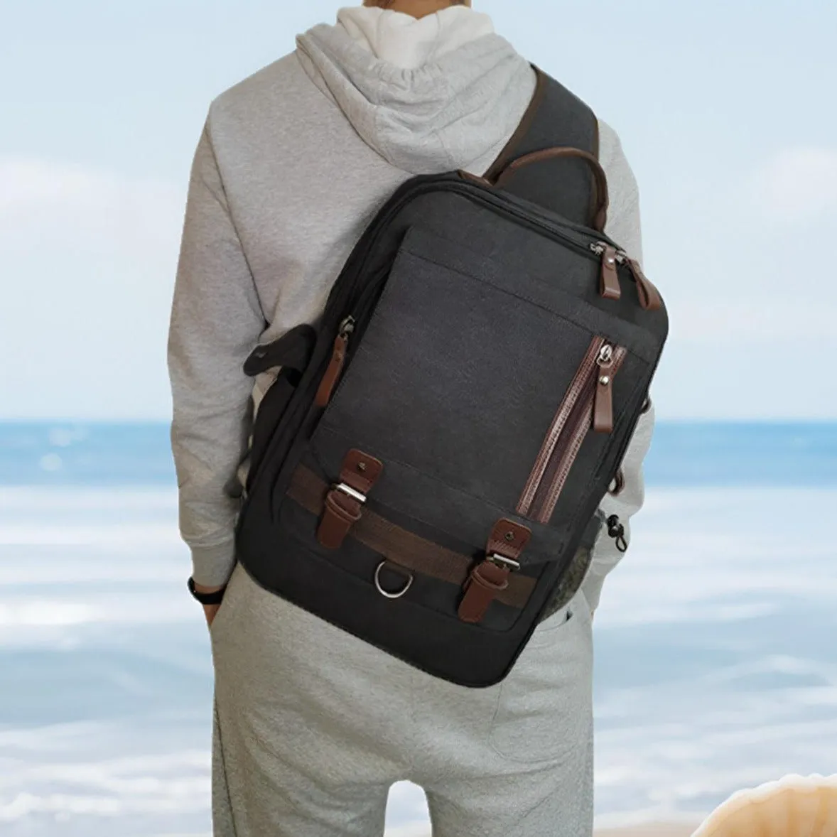 Navy School Canvas Large Sling Bag For Men Business Canvas Sling Bag For Big Men