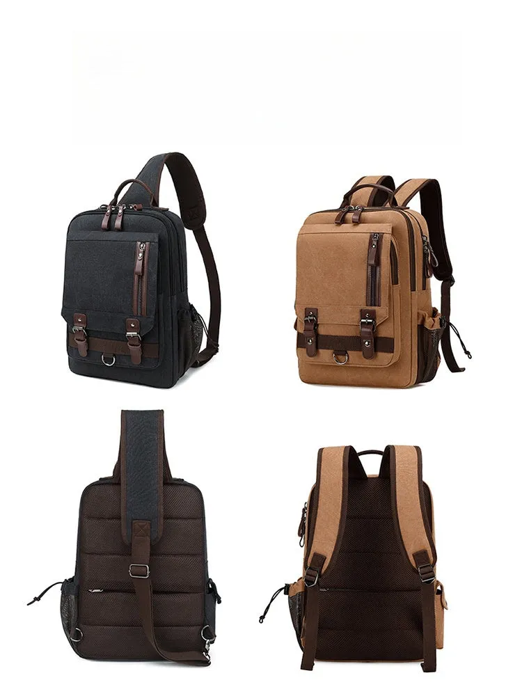 Navy School Canvas Large Sling Bag For Men Business Canvas Sling Bag For Big Men