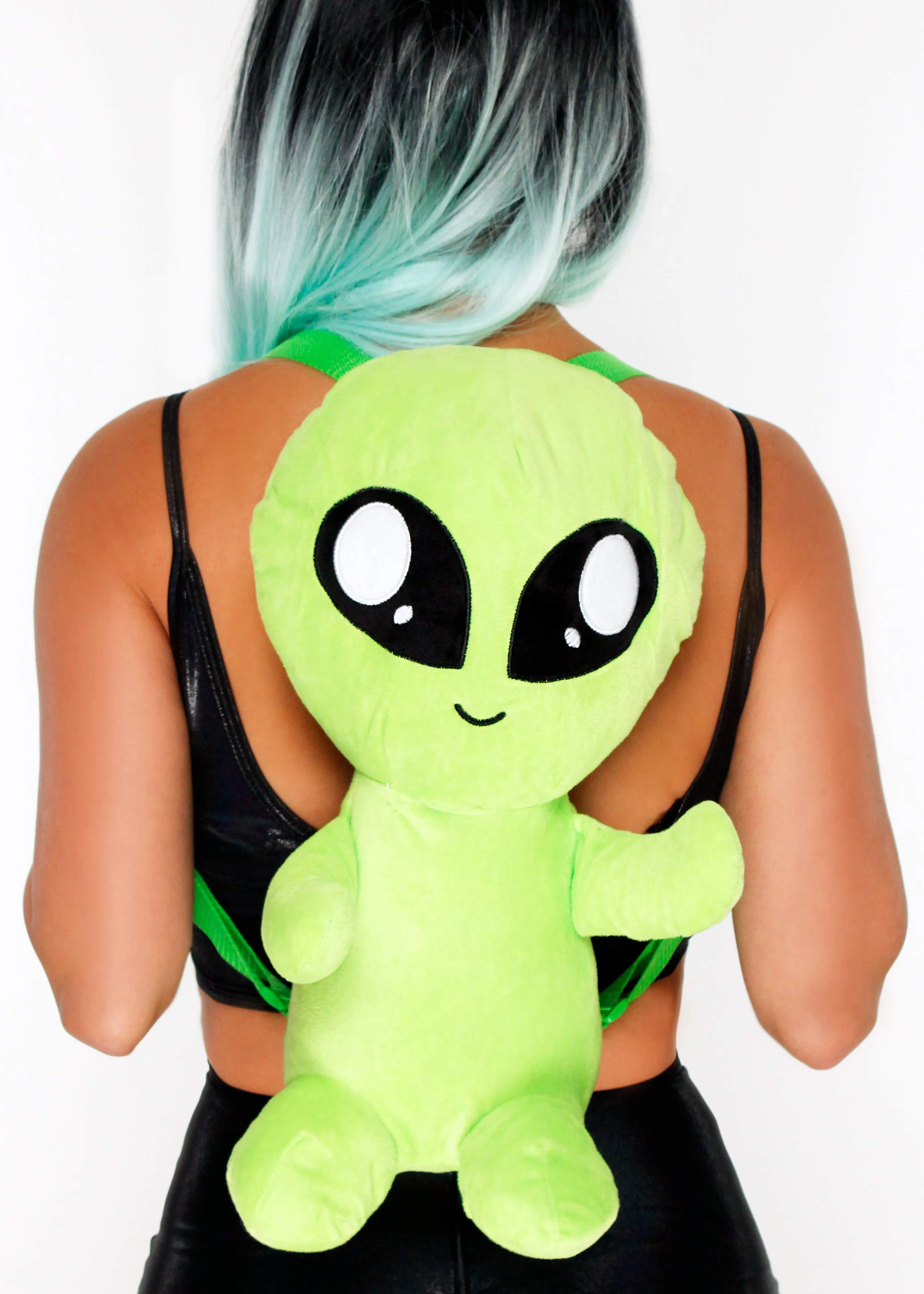 Neon Alien Plush Backpack