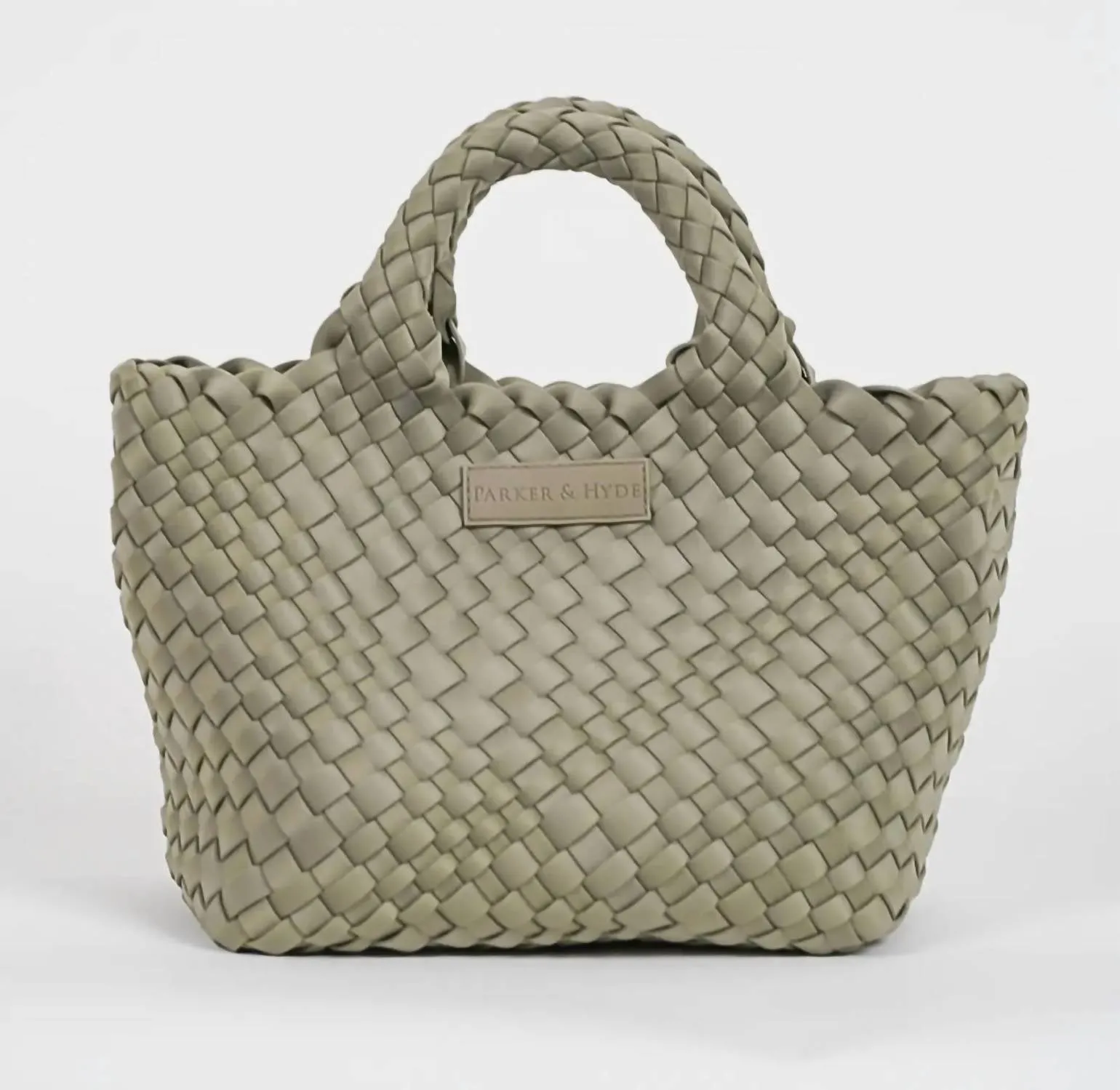 Neoprene Woven Handbag In Stone