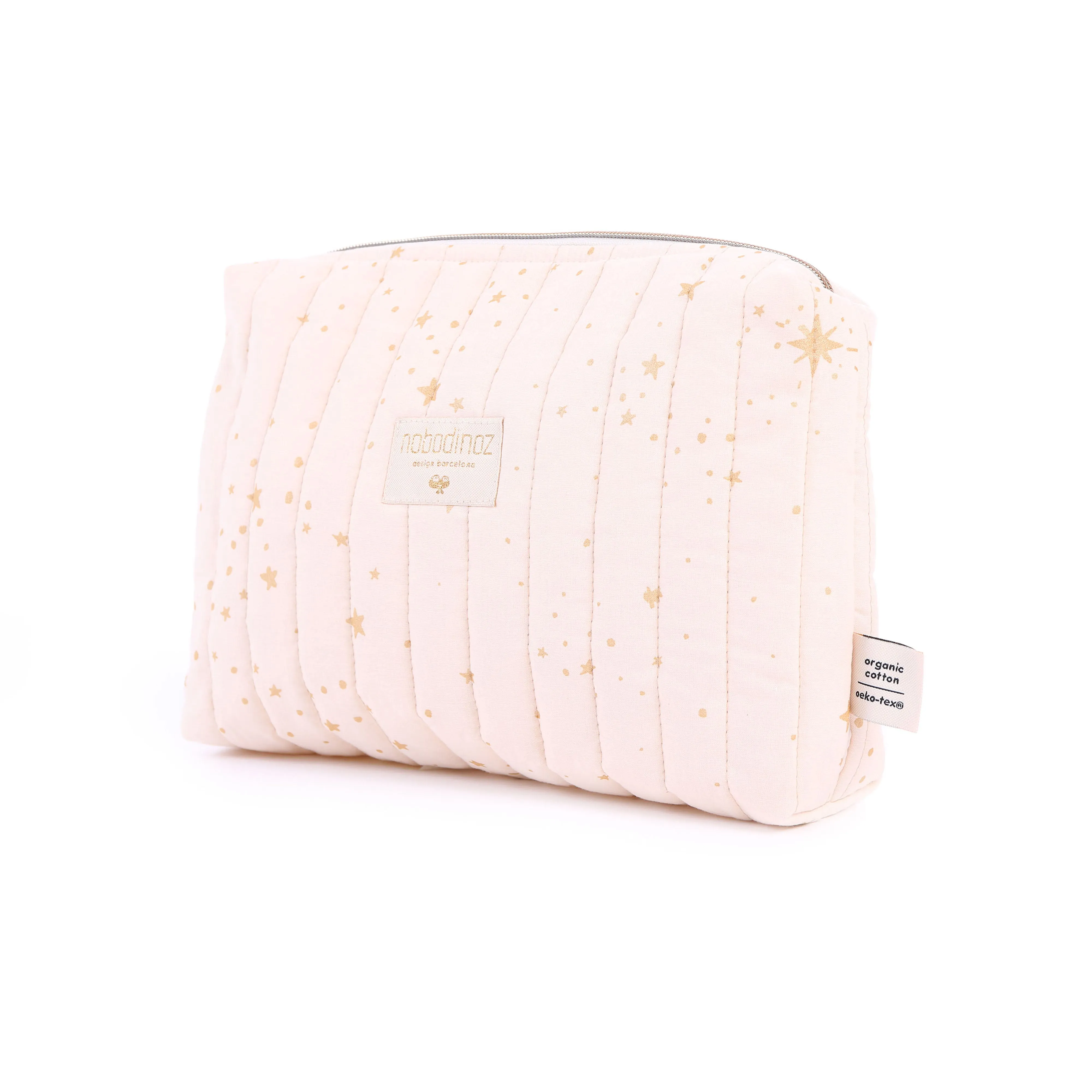 nobodinoz Travel Vanity Case Gold Stella/ Dream Pink