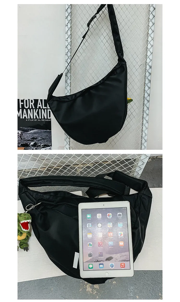 Nylon Black Large Sling Bag For Men Big Sling Bag For Men Large Womens Sling Bag