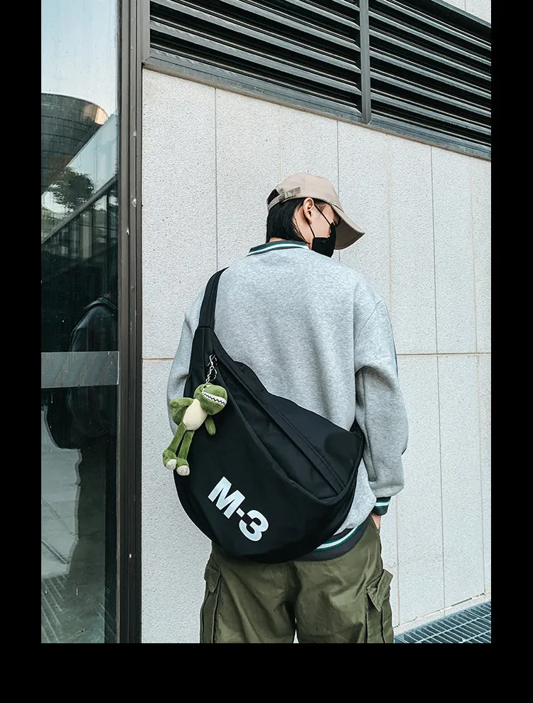 Nylon Black Large Sling Bag For Men Big Sling Bag For Men Large Womens Sling Bag