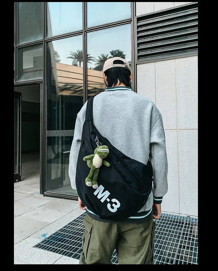 Nylon Black Large Sling Bag For Men Big Sling Bag For Men Large Womens Sling Bag