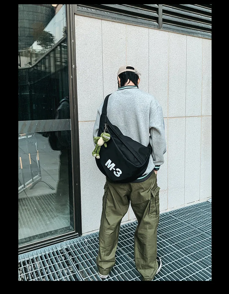 Nylon Black Large Sling Bag For Men Big Sling Bag For Men Large Womens Sling Bag