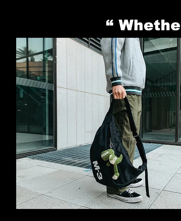 Nylon Black Large Sling Bag For Men Big Sling Bag For Men Large Womens Sling Bag