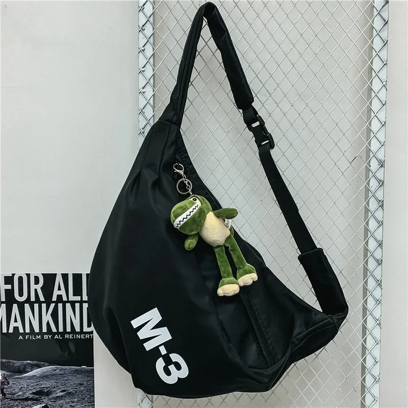 Nylon Black Large Sling Bag For Men Big Sling Bag For Men Large Womens Sling Bag