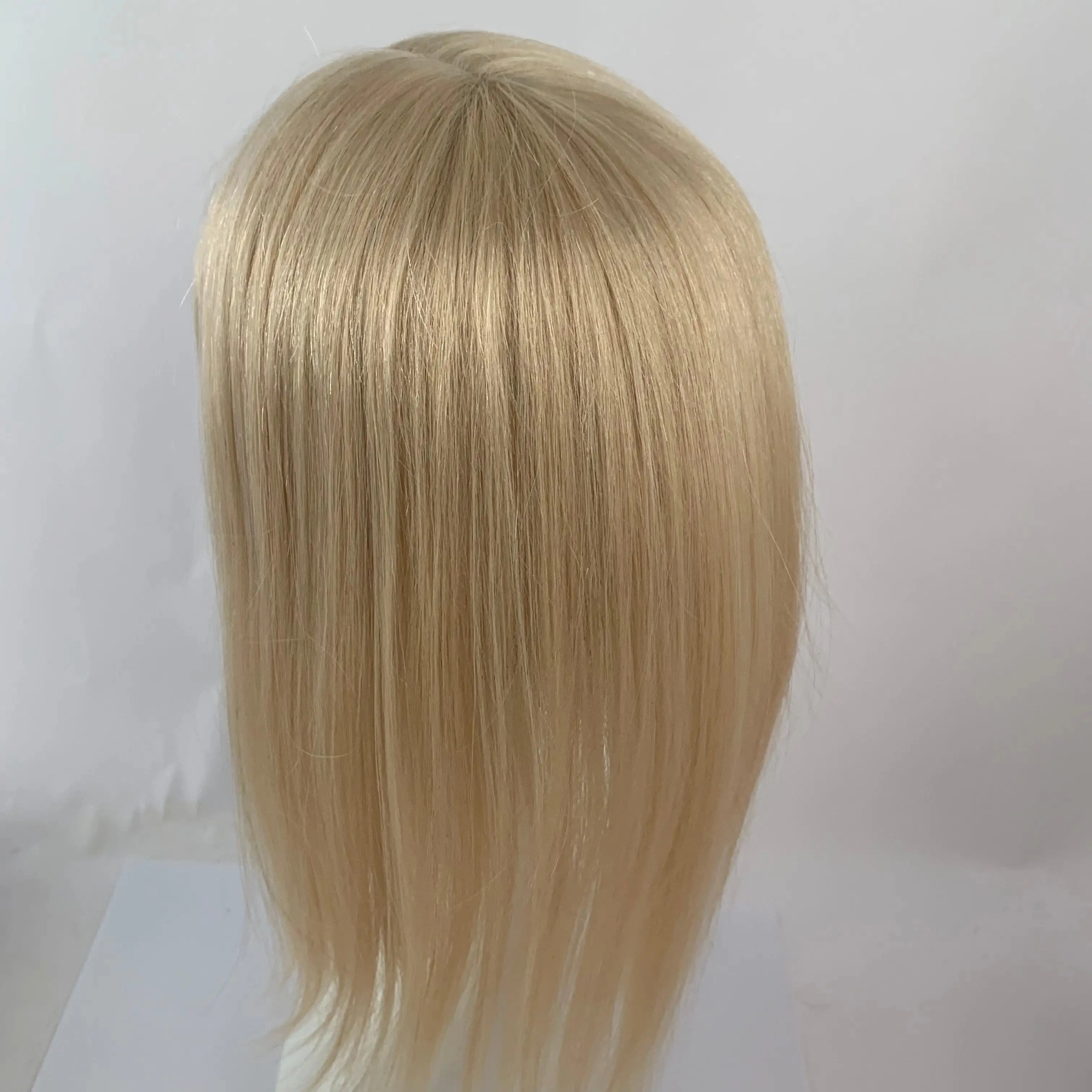 Oblong 14 Inch Silk Base Virgin Cuticle Remy Human Hair Topper