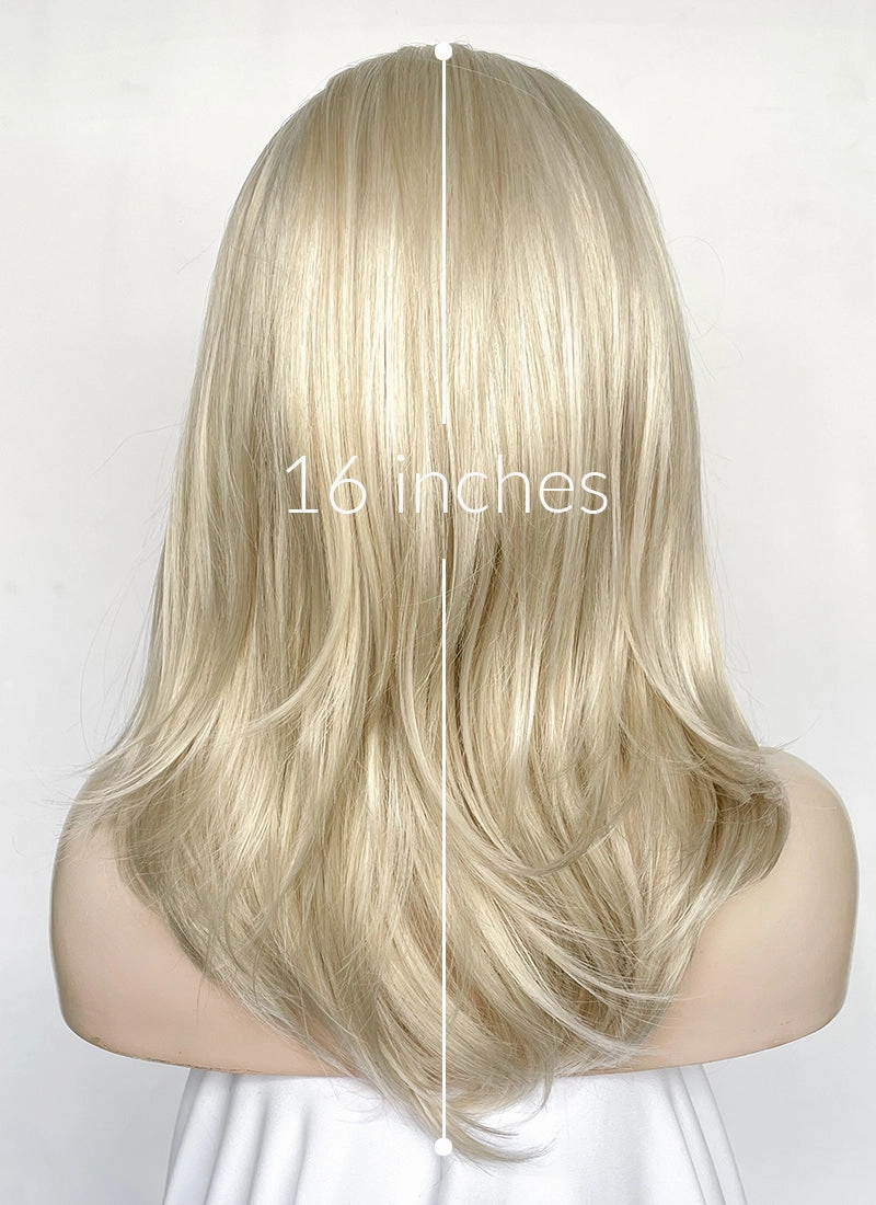 Pastel Ash Blonde Straight Lace Front Synthetic Hair Wig LW4029