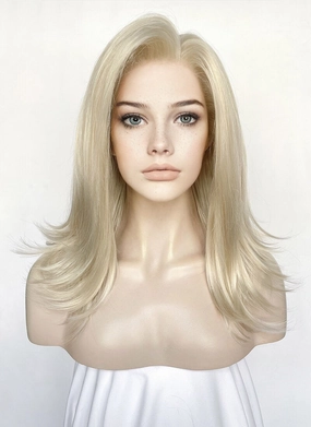 Pastel Ash Blonde Straight Lace Front Synthetic Hair Wig LW4029