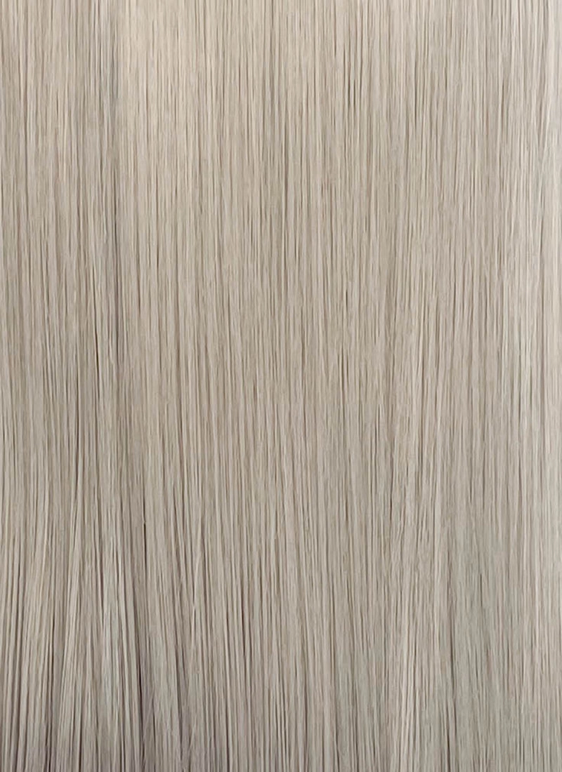 Pastel Blondish Grey Straight Lace Front Synthetic Wig LF3363