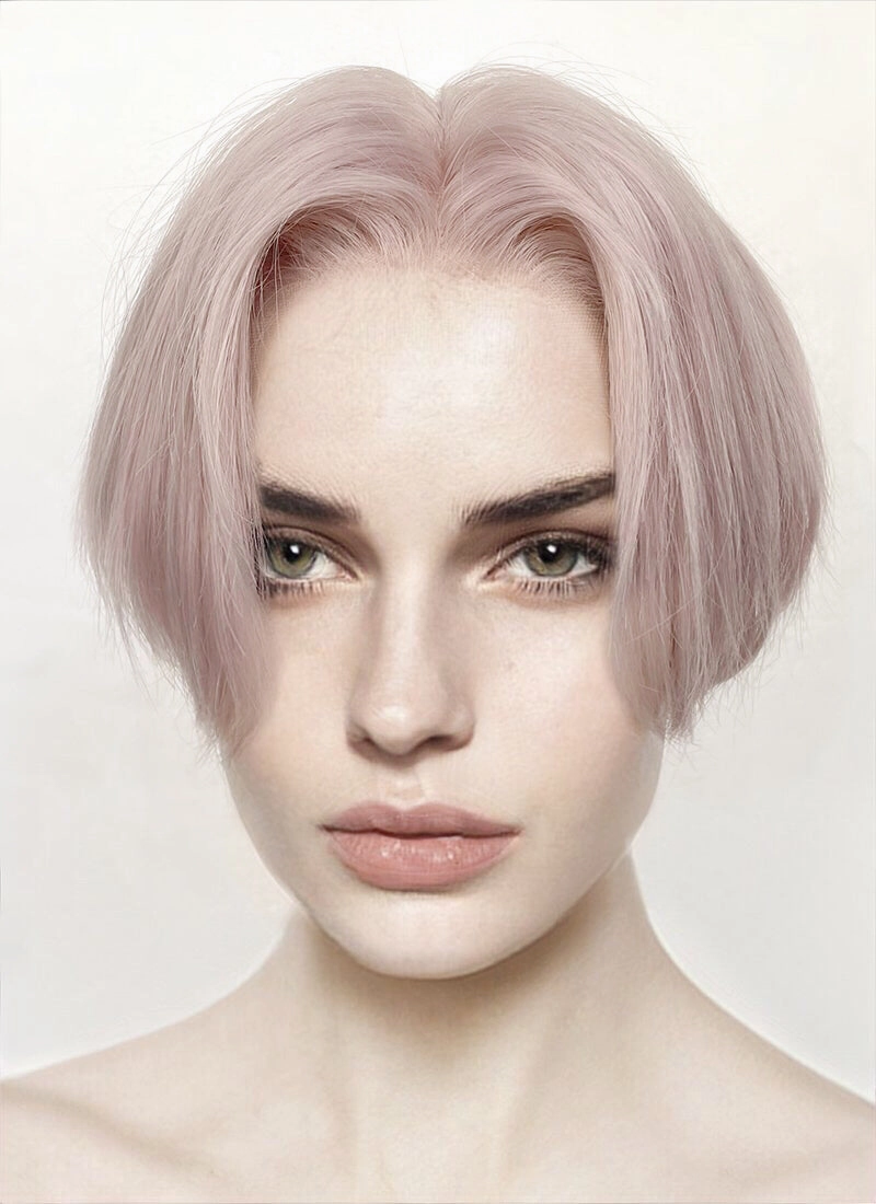Pastel Pale Plum Straight Lace Front Synthetic Men's Wig LF6017