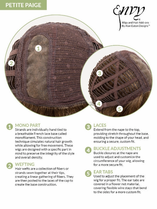 Petite Paige Wig by Envy | Mono Part | Synthetic Fiber | Petite Cap