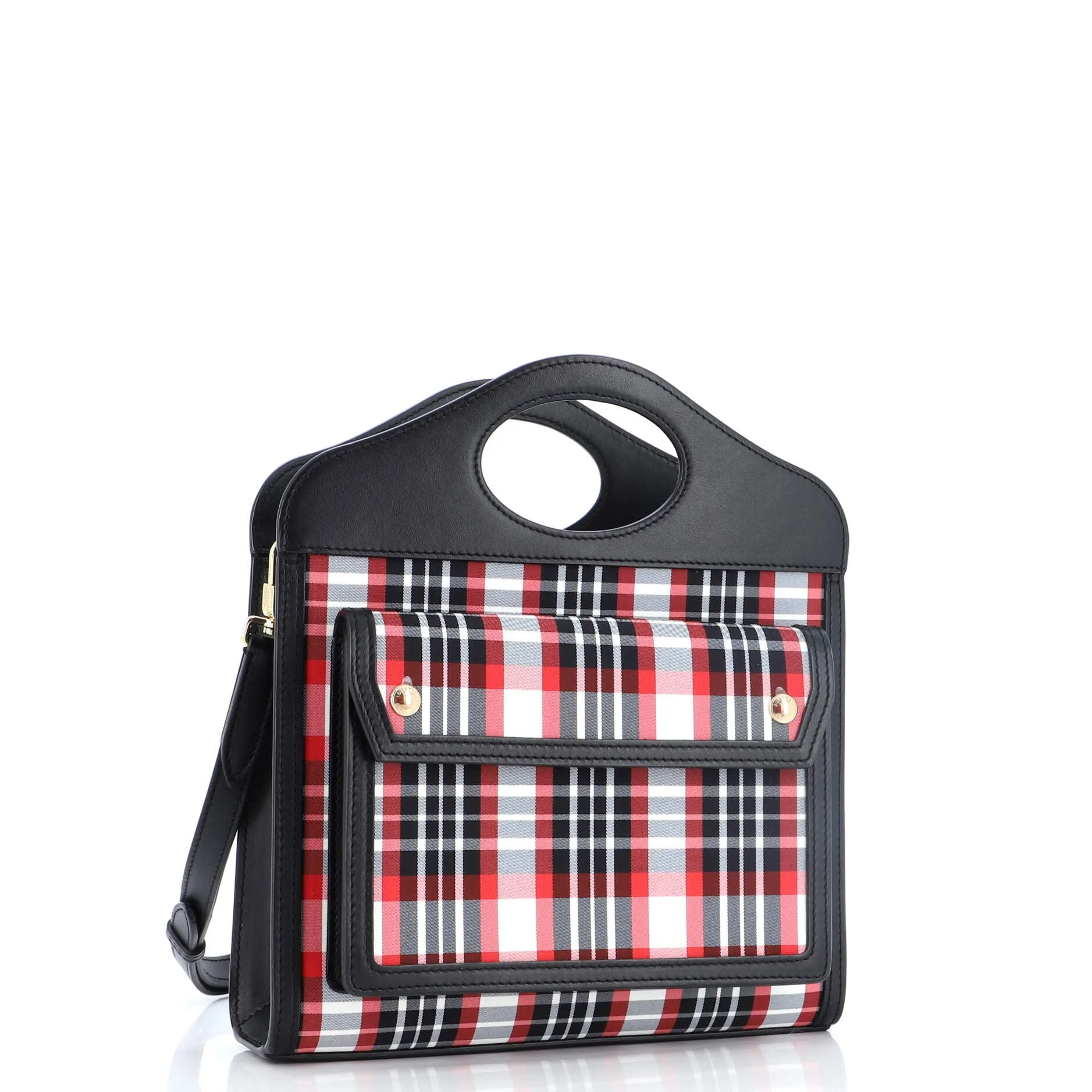 Pocket Tote Printed Nylon with Leather Mini