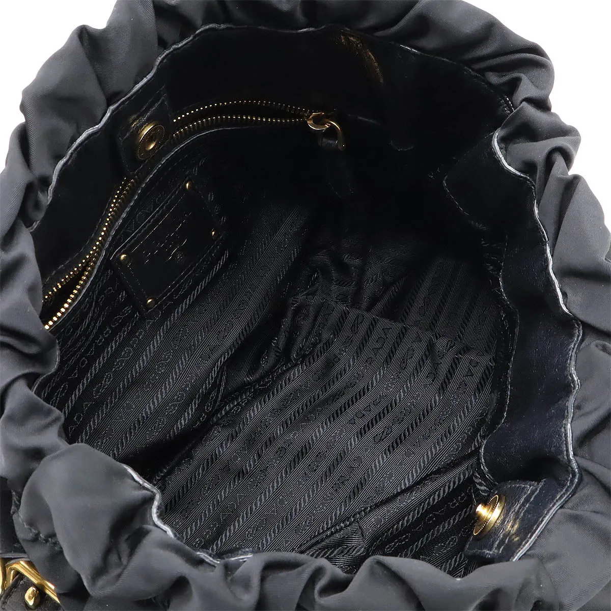 Prada Logo Jacquard Nylon Tote 2WAY Bag