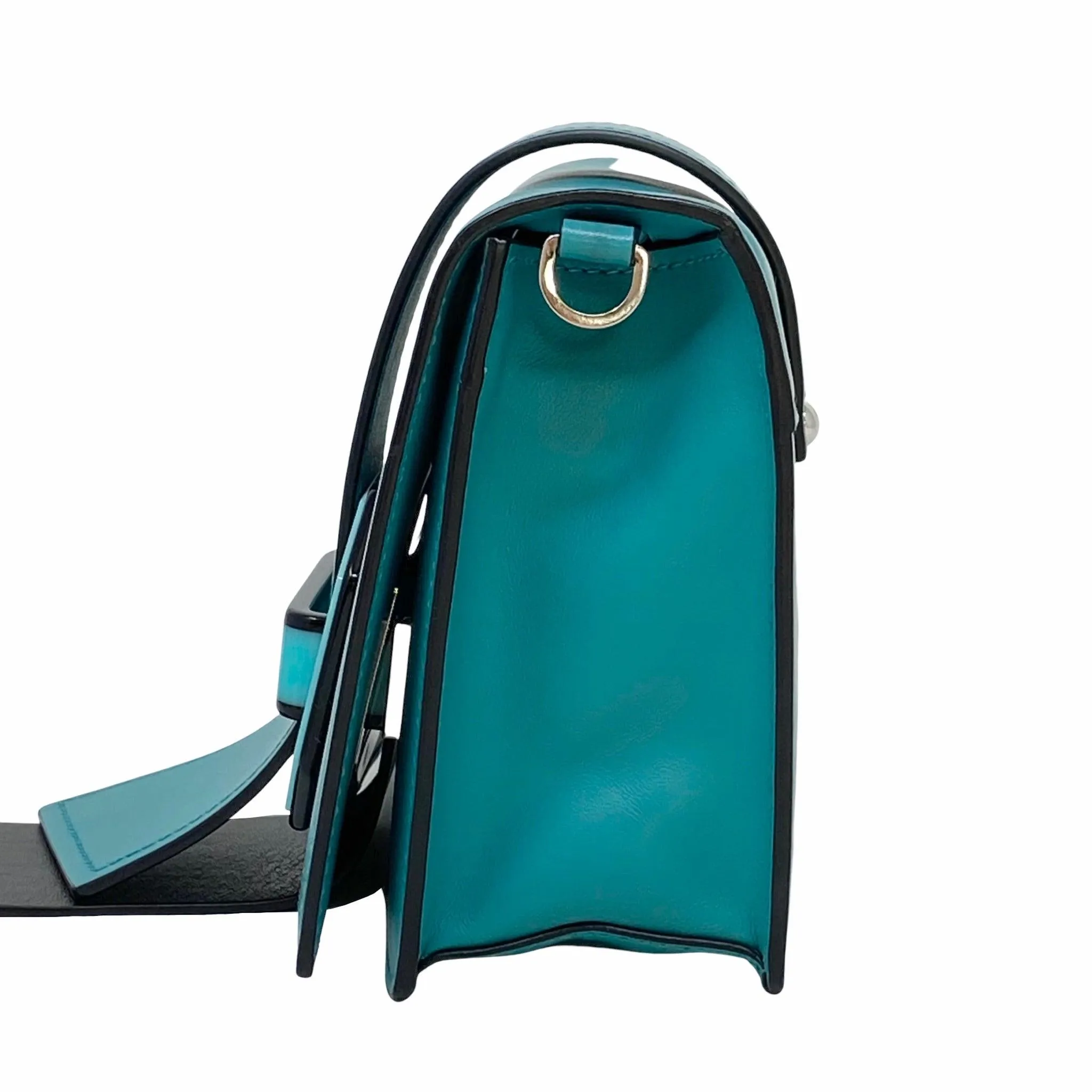 Prada Turquoise Plex Ribbon Geometric Crossbody Bag