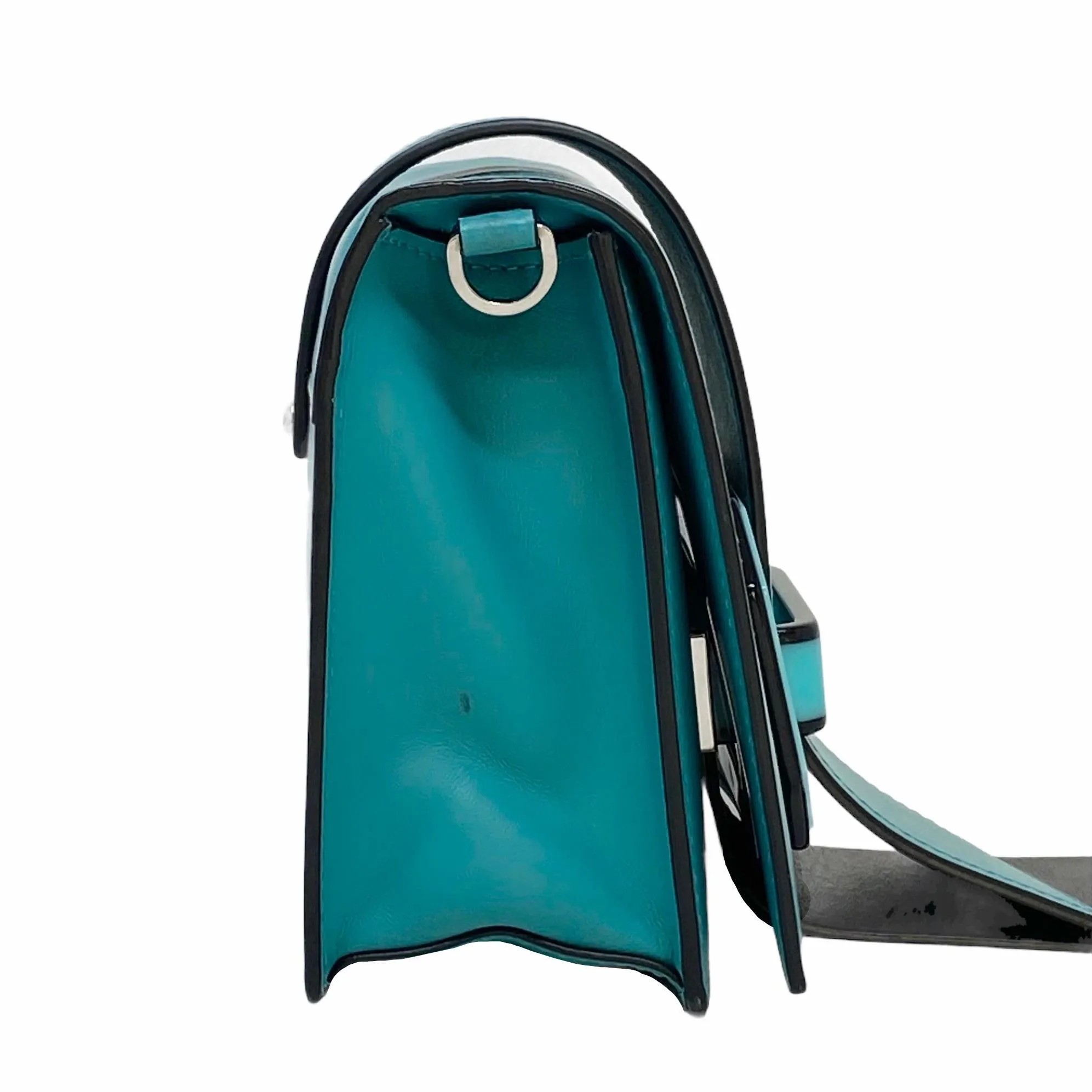 Prada Turquoise Plex Ribbon Geometric Crossbody Bag