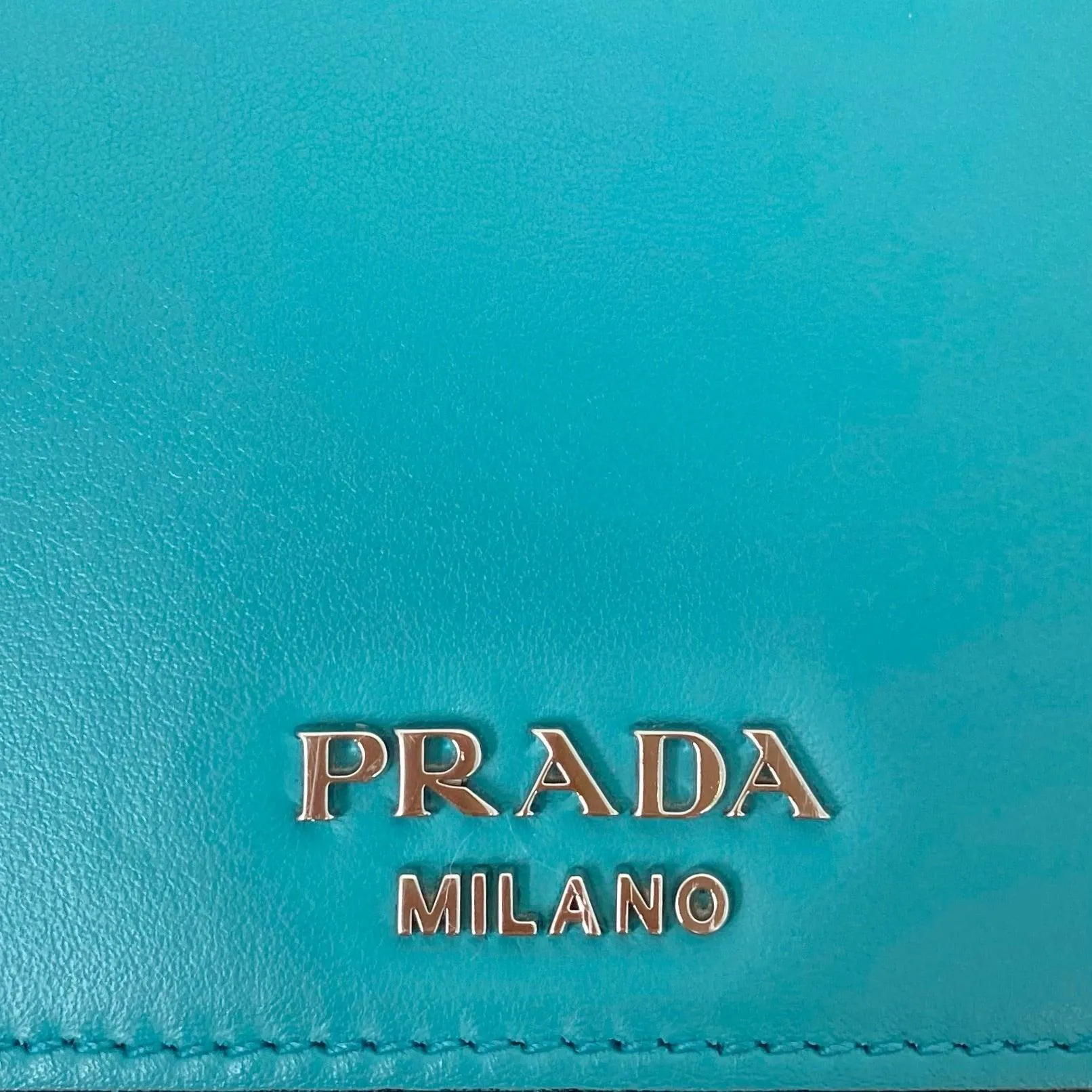 Prada Turquoise Plex Ribbon Geometric Crossbody Bag
