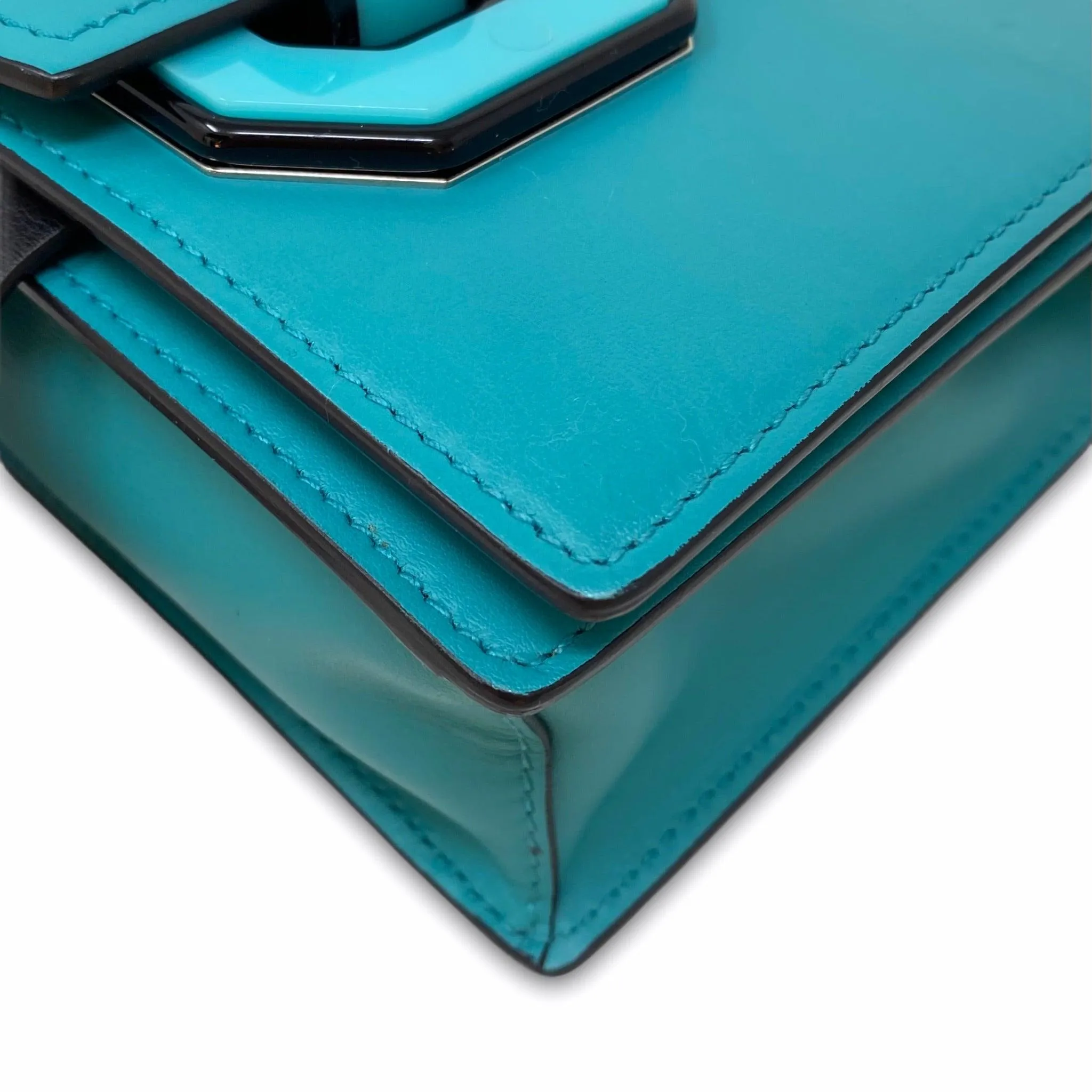 Prada Turquoise Plex Ribbon Geometric Crossbody Bag