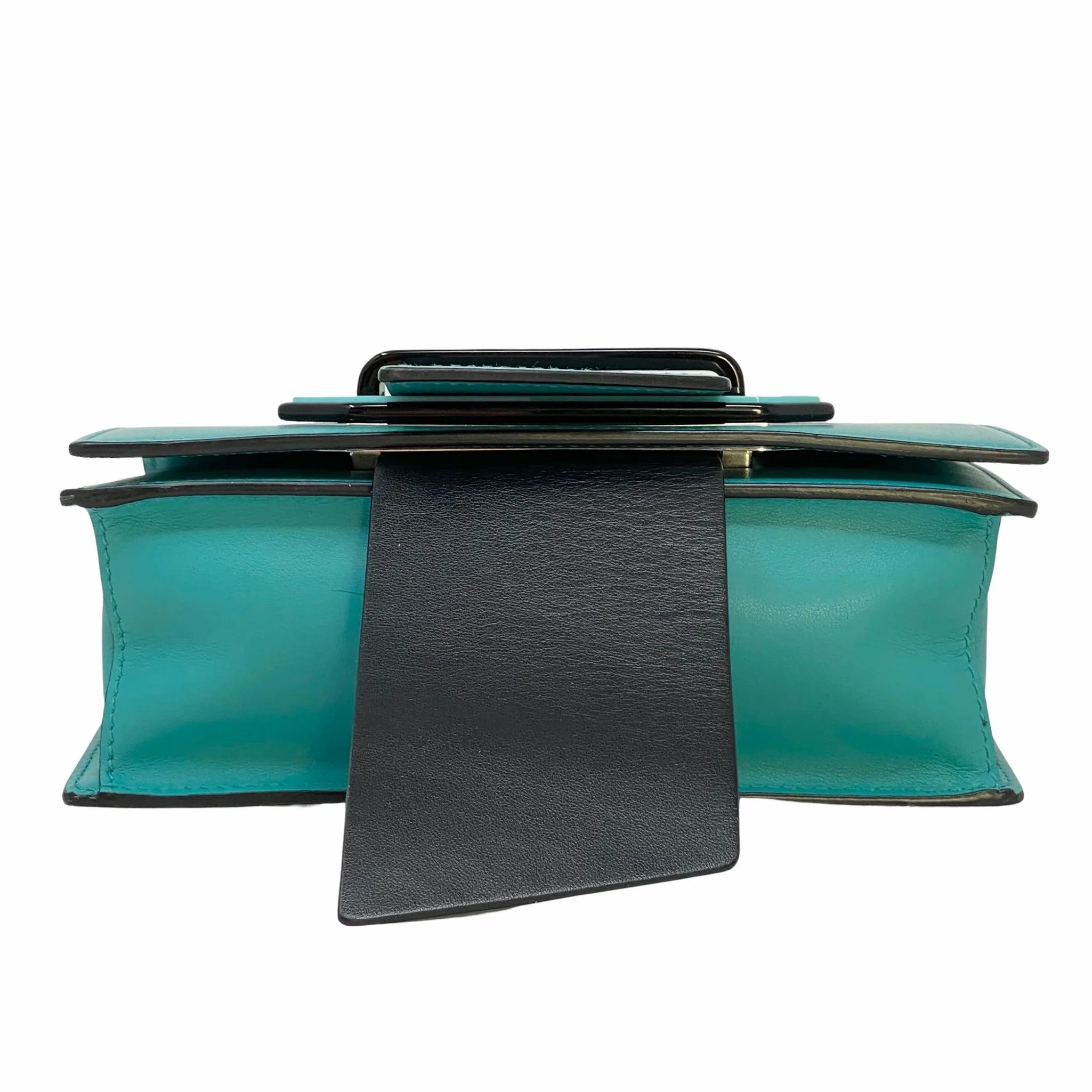 Prada Turquoise Plex Ribbon Geometric Crossbody Bag