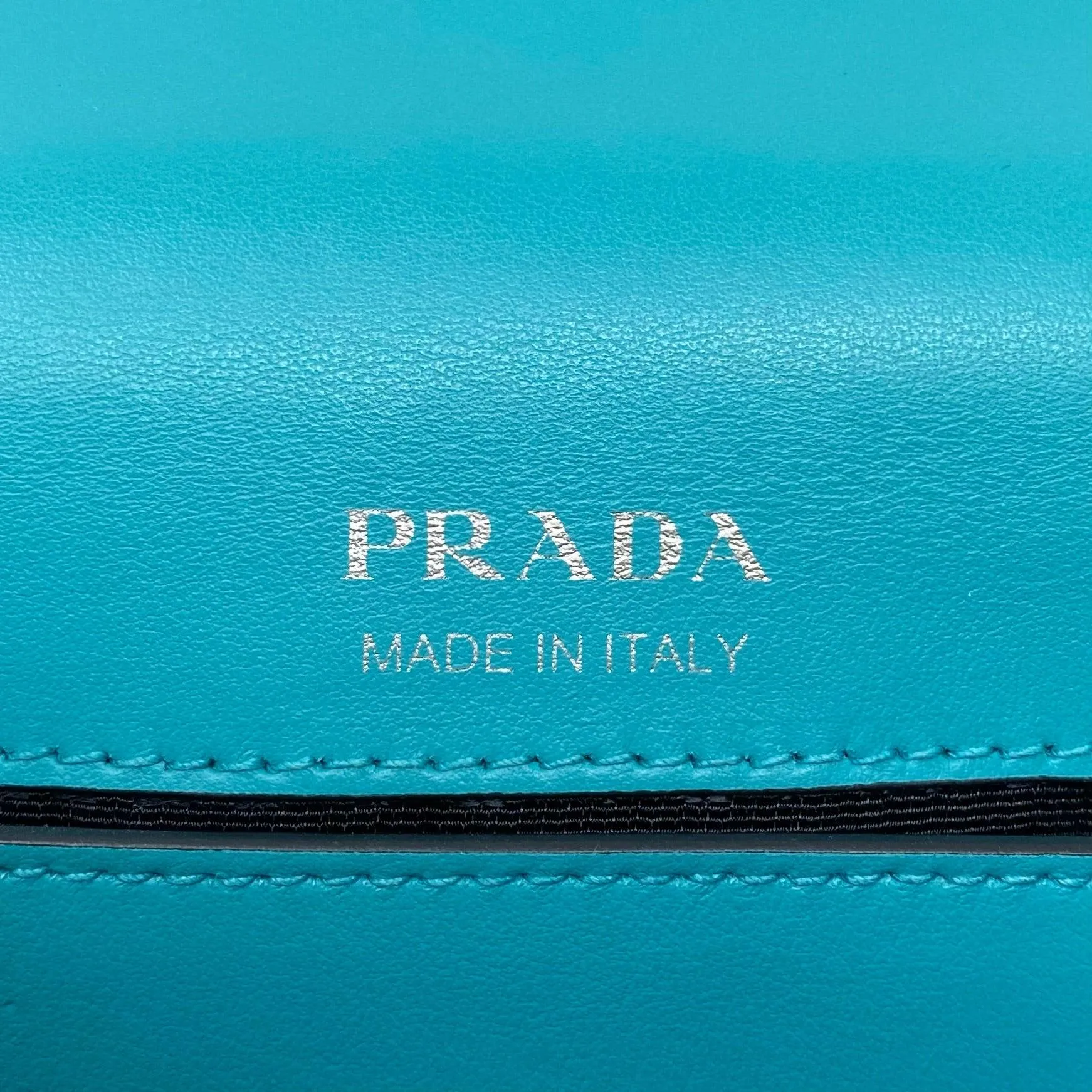Prada Turquoise Plex Ribbon Geometric Crossbody Bag
