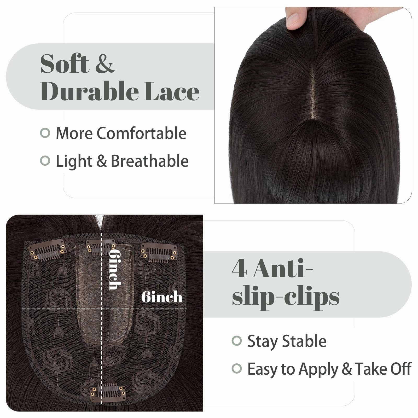 Premium Synthetic Fibre Hair Topper -18 inches