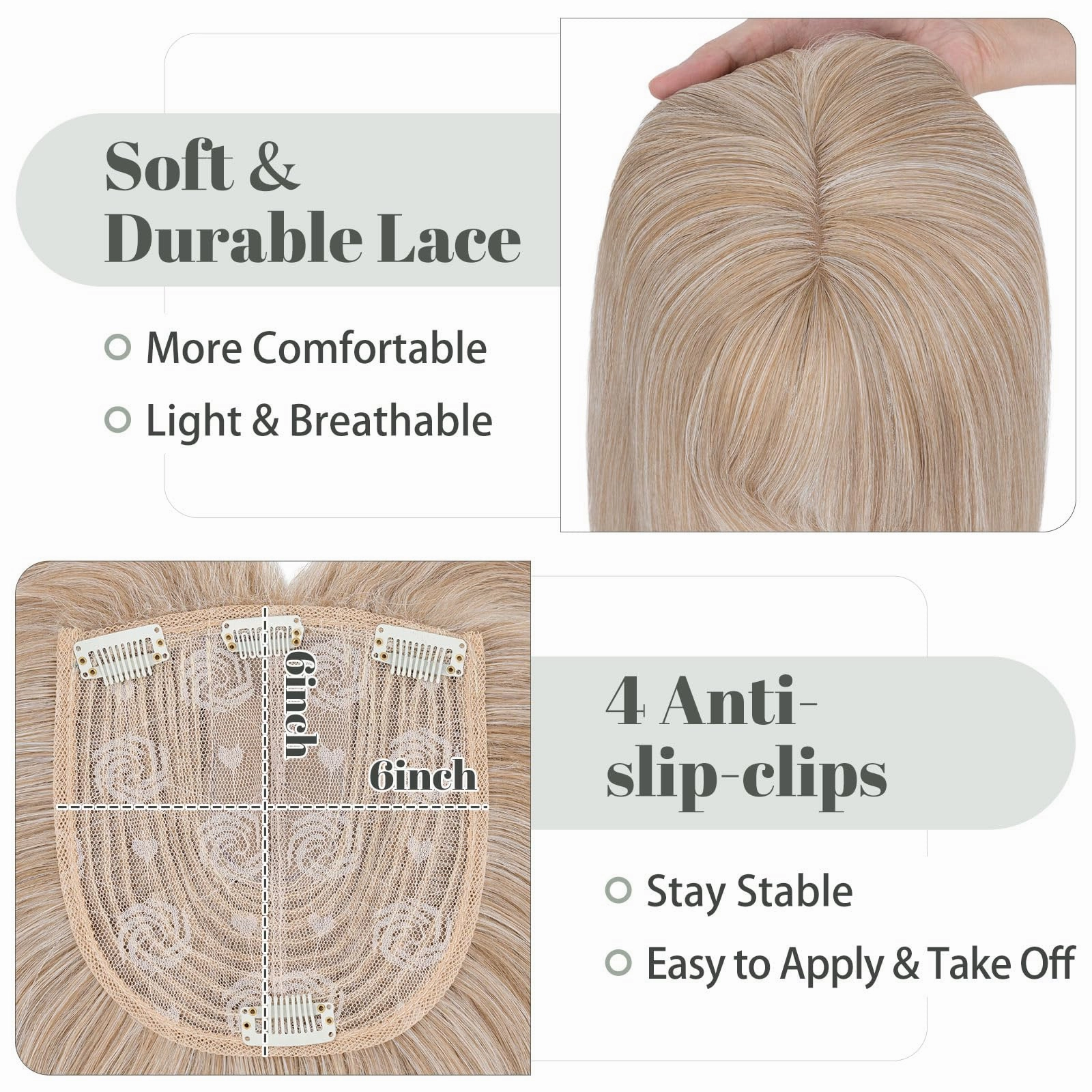 Premium Synthetic Fibre Hair Topper -18 inches