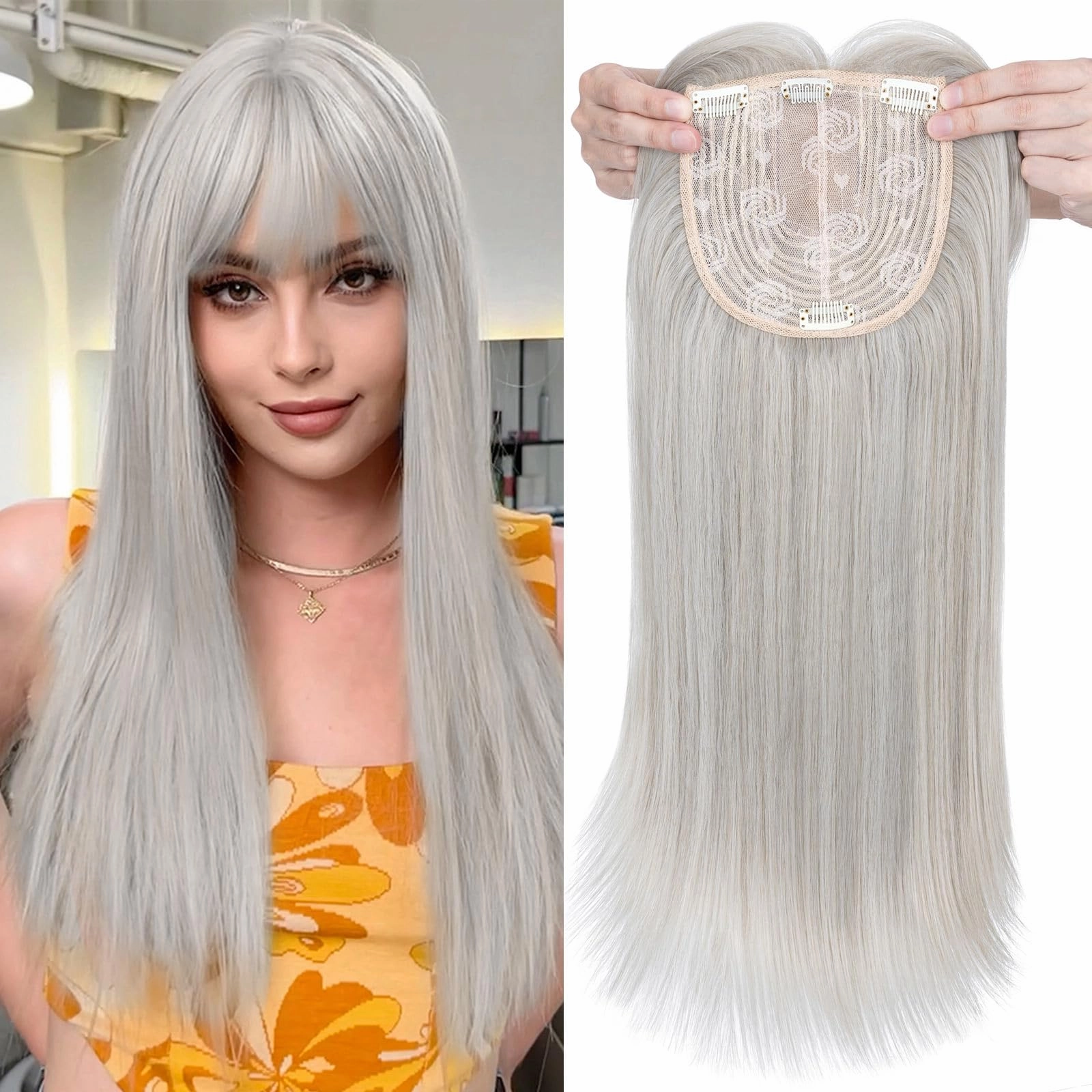 Premium Synthetic Fibre Hair Topper -18 inches
