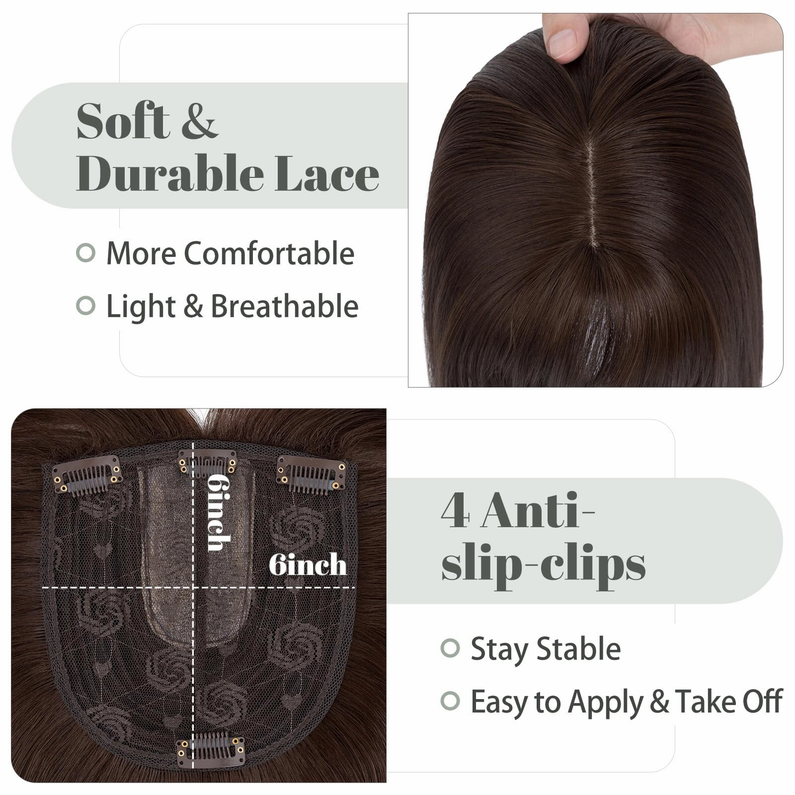 Premium Synthetic Fibre Hair Topper -18 inches