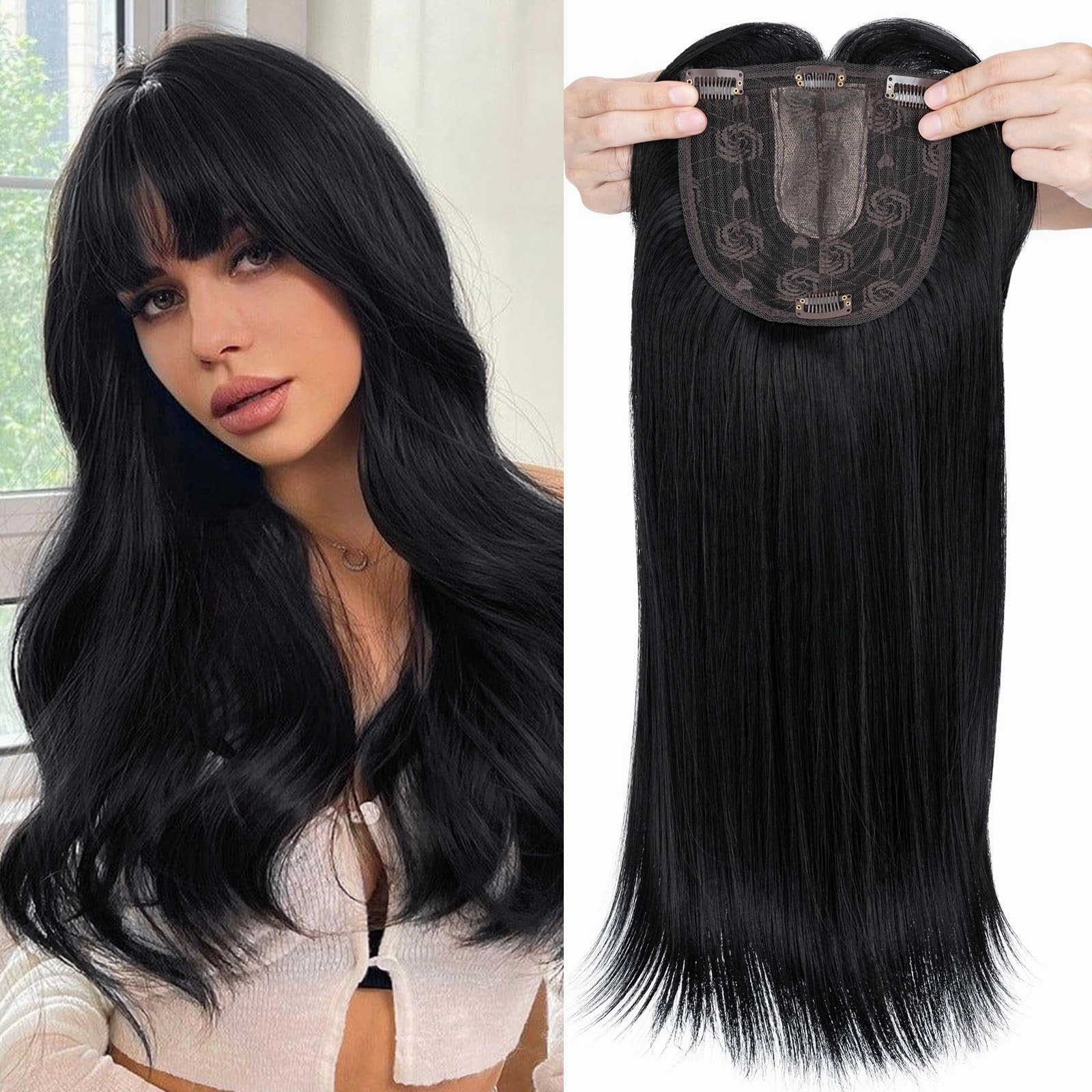 Premium Synthetic Fibre Hair Topper -18 inches