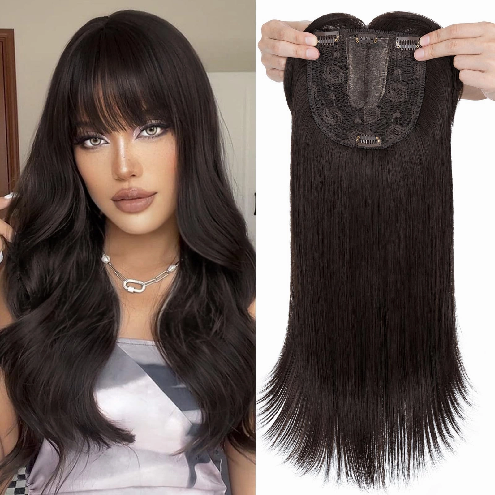 Premium Synthetic Fibre Hair Topper -18 inches