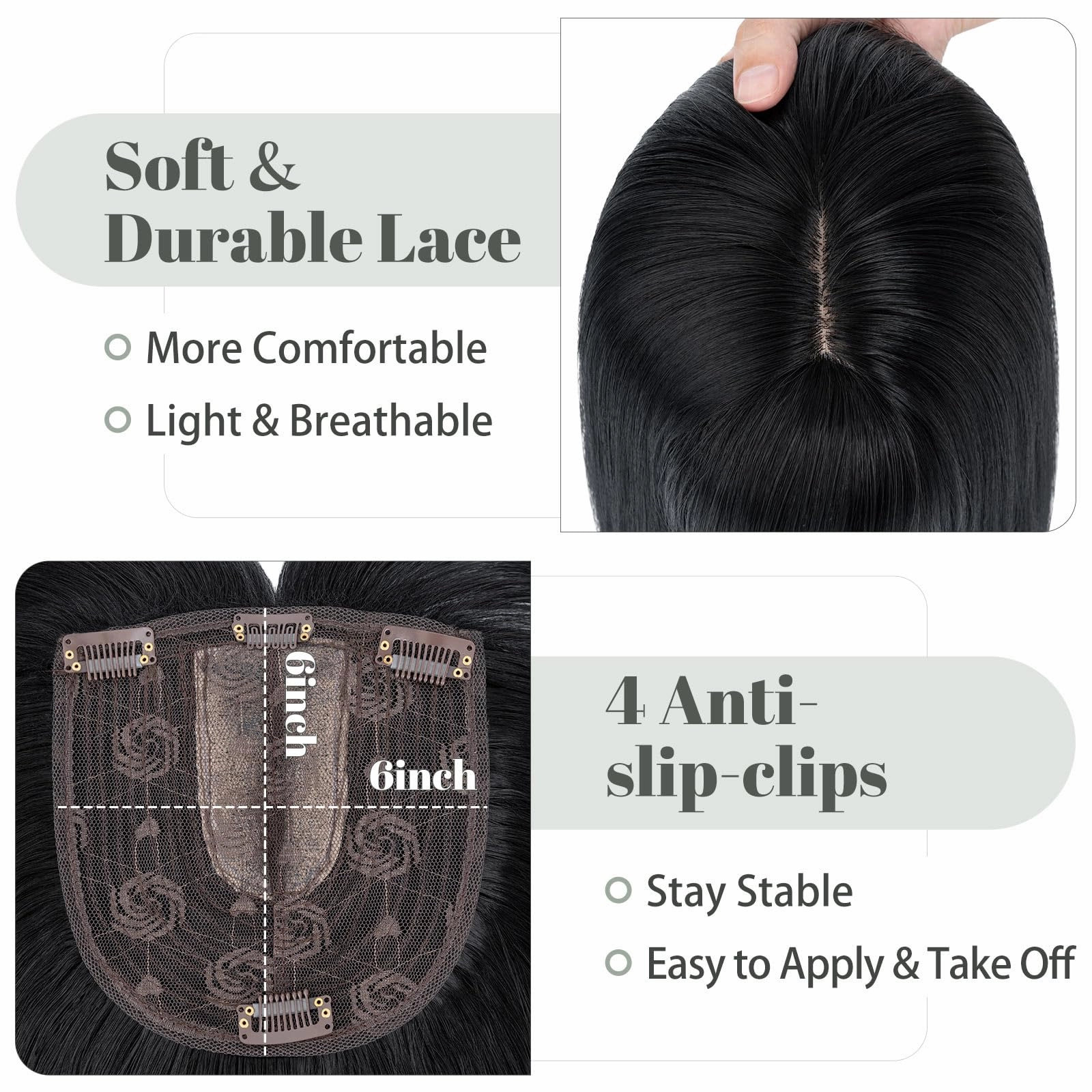 Premium Synthetic Fibre Hair Topper -18 inches