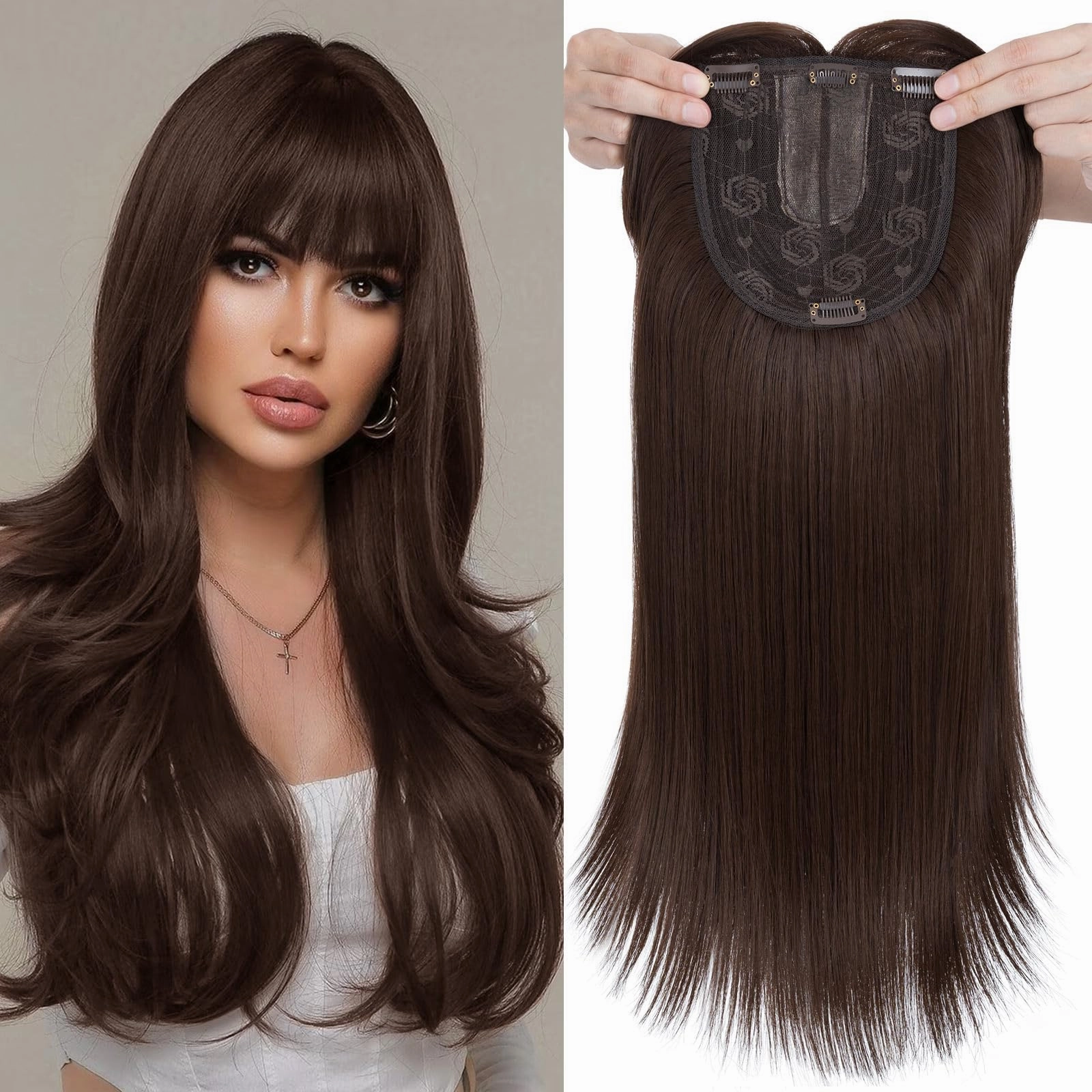 Premium Synthetic Fibre Hair Topper -18 inches