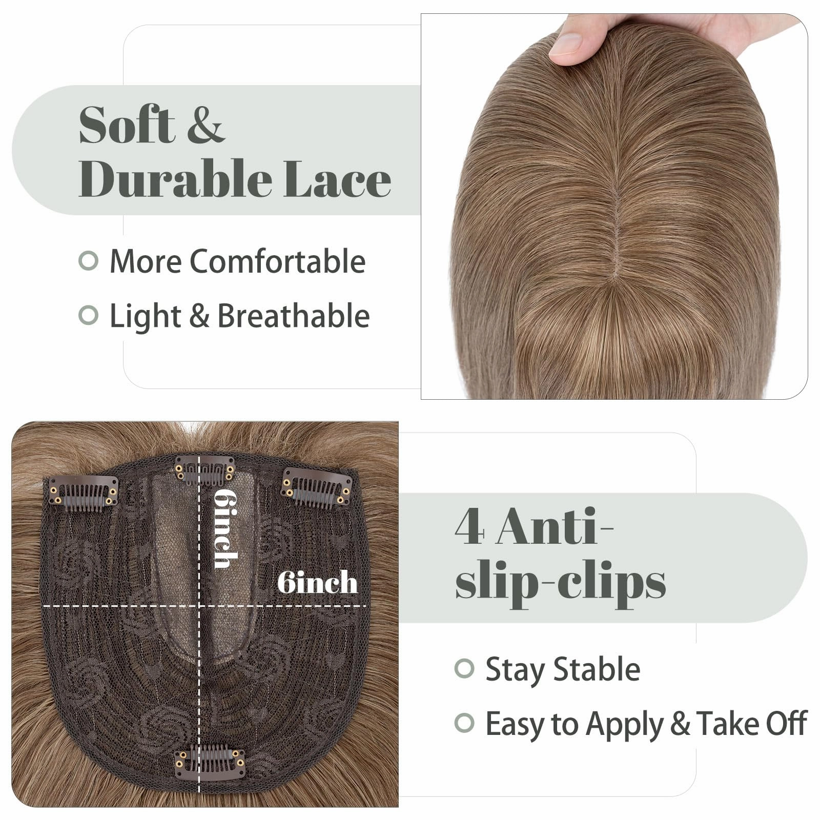 Premium Synthetic Fibre Hair Topper -18 inches