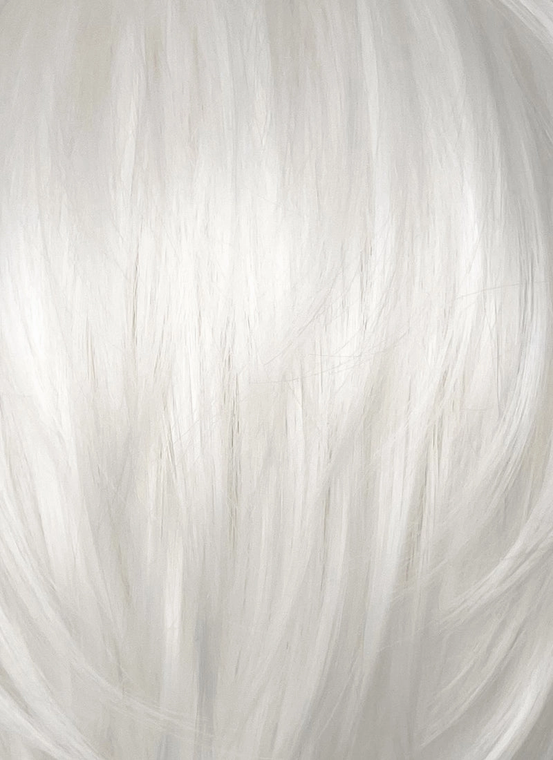 Pure White Straight Lace Front Synthetic Men's Wig LF6086