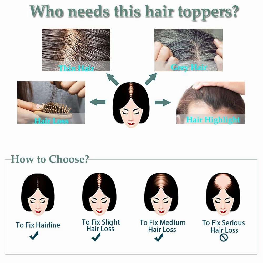 Real Human Hair Handmade Swiss Base Hair Topper