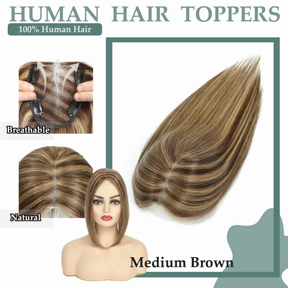 Real Human Hair Handmade Swiss Base Hair Topper