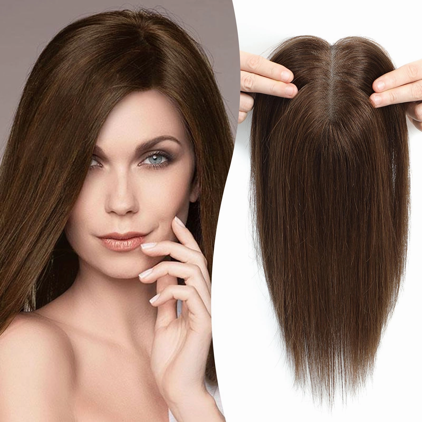 Real Human Hair Handmade Swiss Base Hair Topper