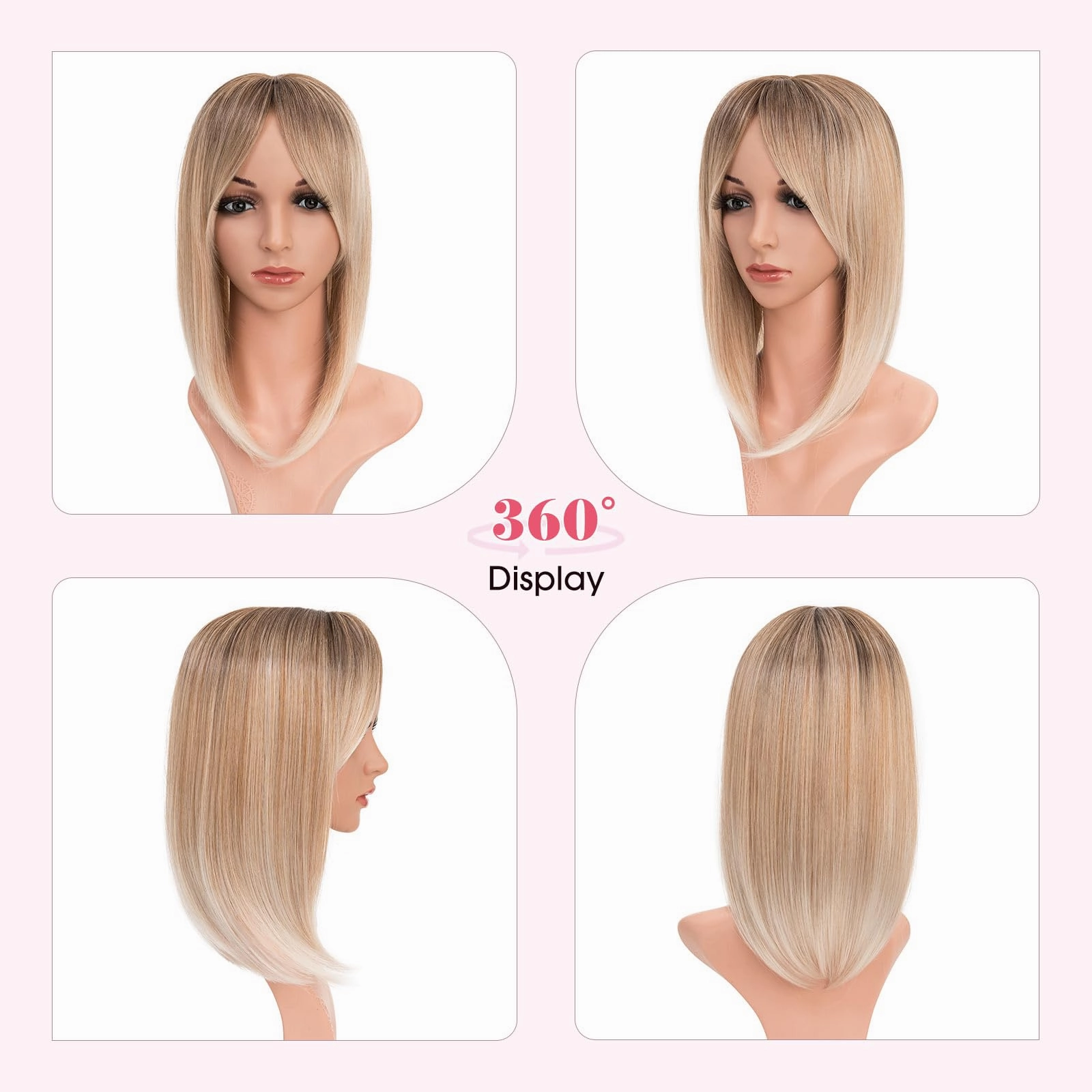 Realistic Synthetic Hair Topper Clip in -14 inches