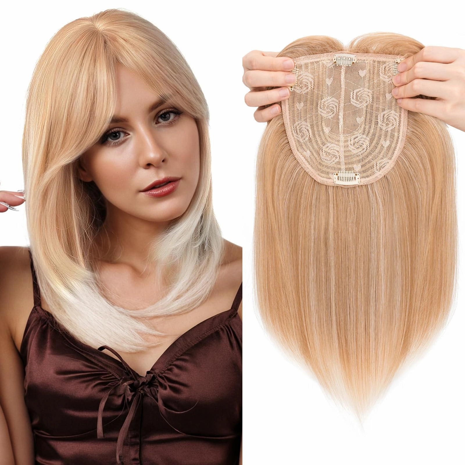 Realistic Synthetic Hair Topper Clip in -14 inches