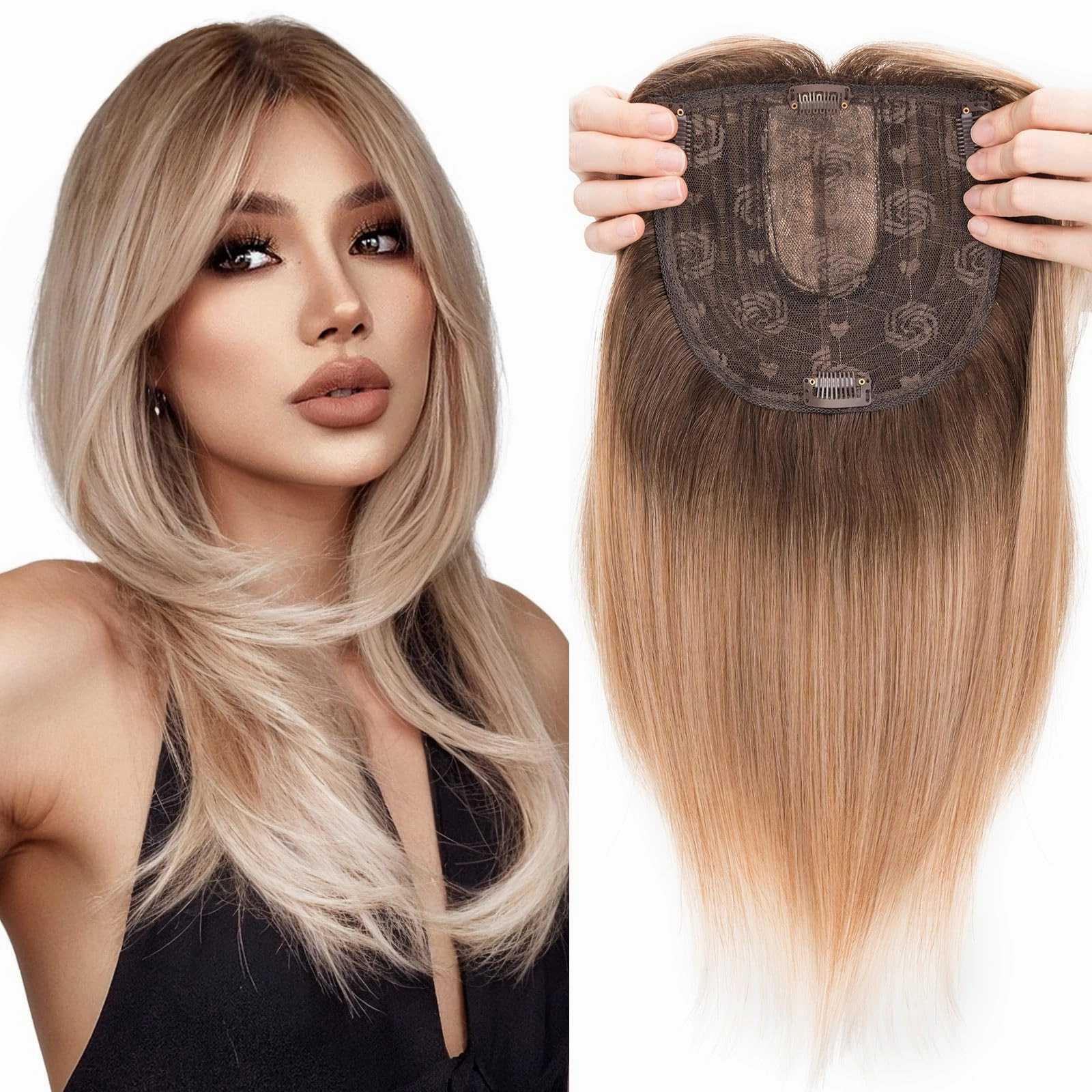 Realistic Synthetic Hair Topper Clip in -14 inches