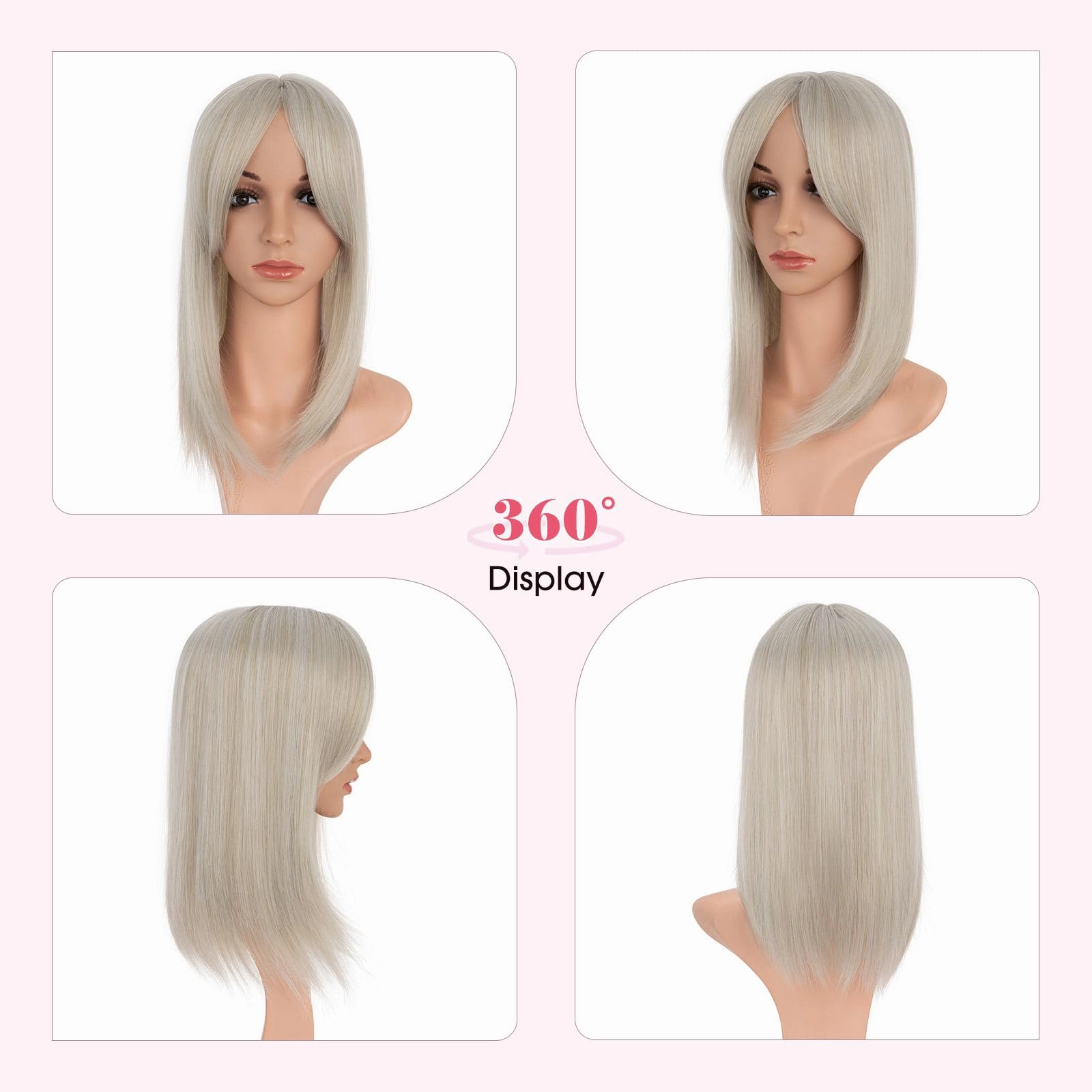 Realistic Synthetic Hair Topper Clip in -14 inches