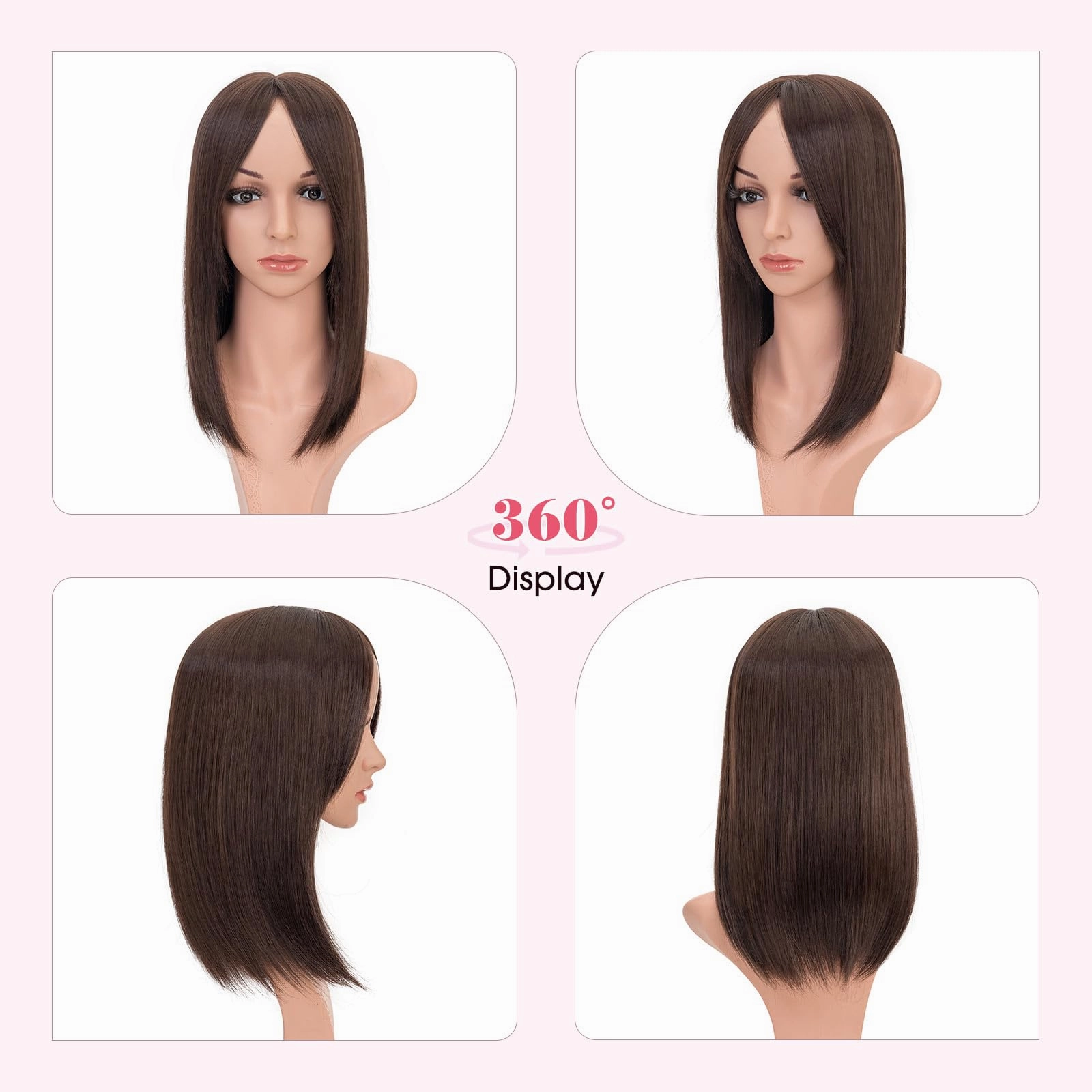 Realistic Synthetic Hair Topper Clip in -14 inches