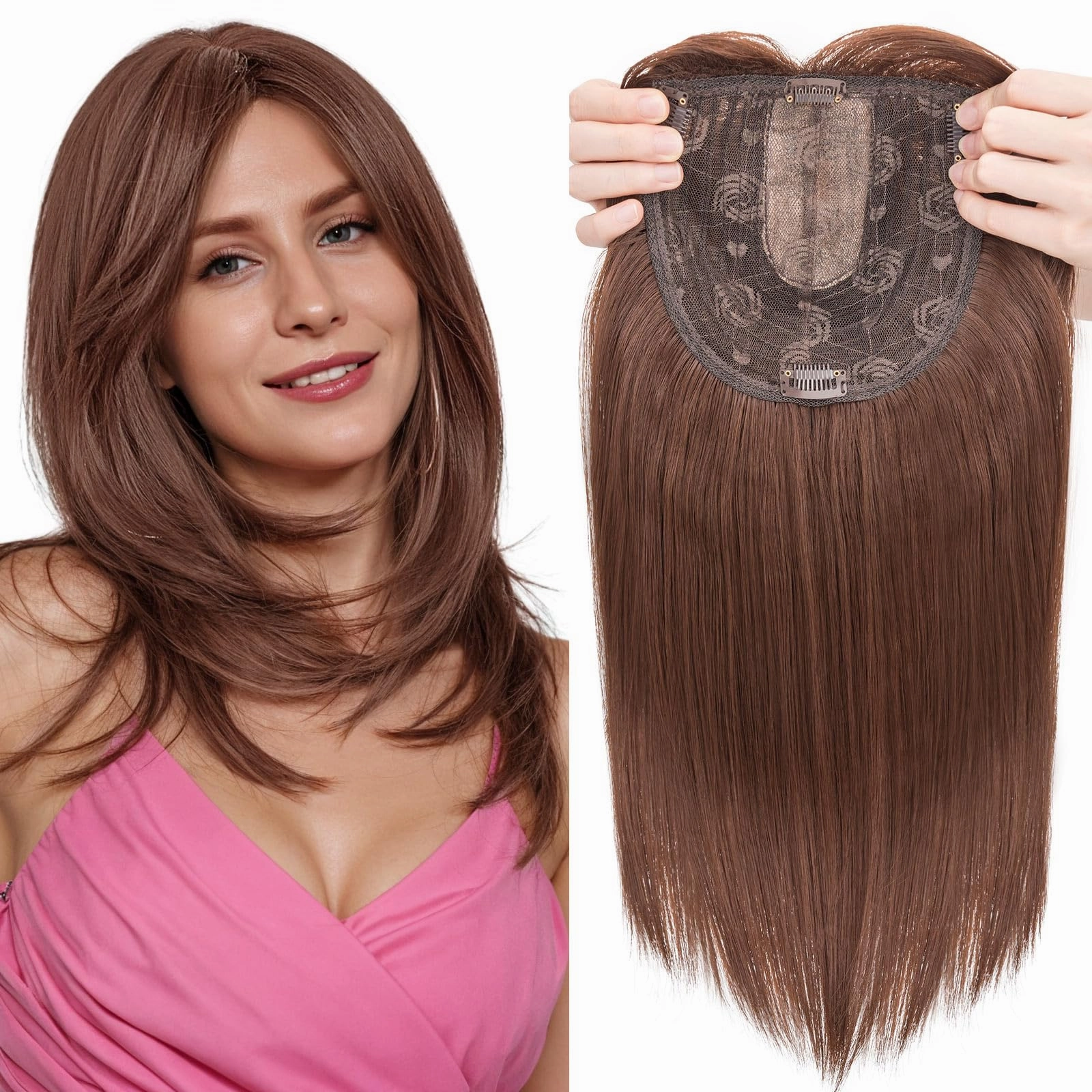 Realistic Synthetic Hair Topper Clip in -14 inches