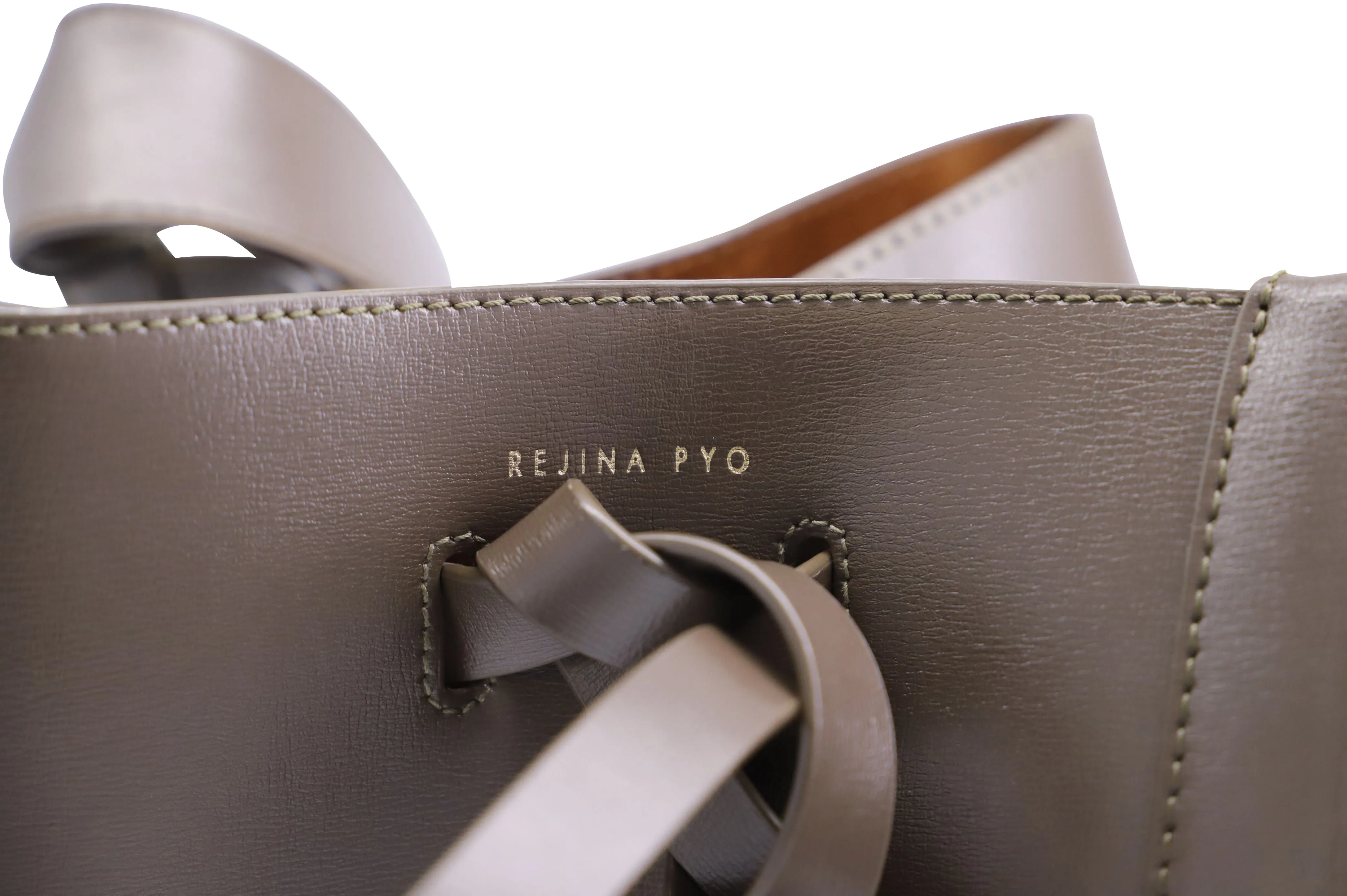 Rejina Pyo Midi Marlene Bucket Bag In Brown Leather