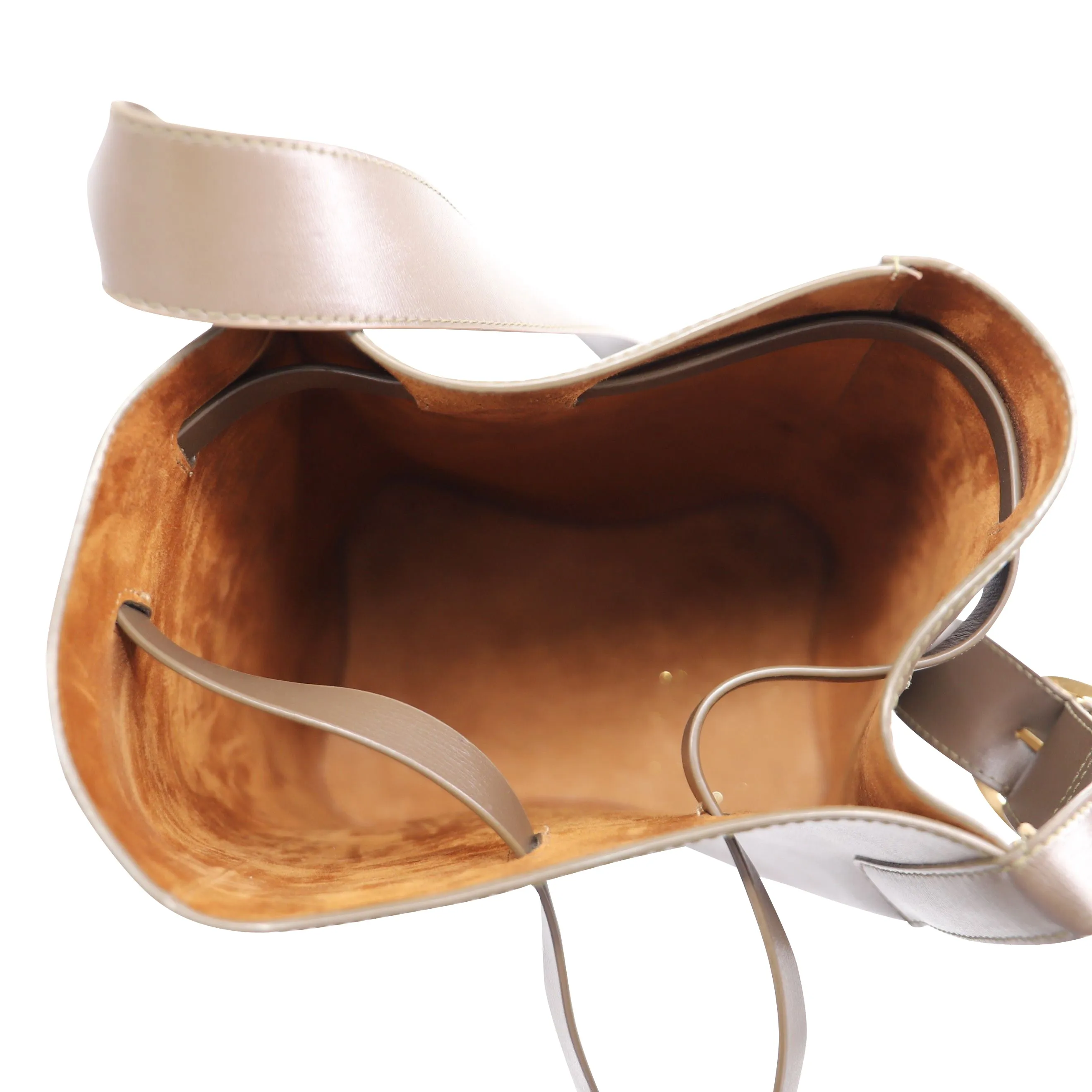 Rejina Pyo Midi Marlene Bucket Bag In Brown Leather