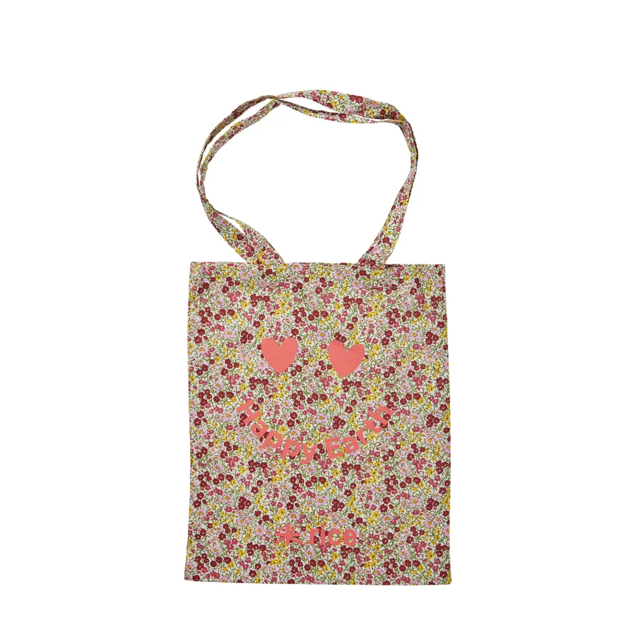 Rice DK Cotton Tote Bag "Flower" in Red and Yellow
