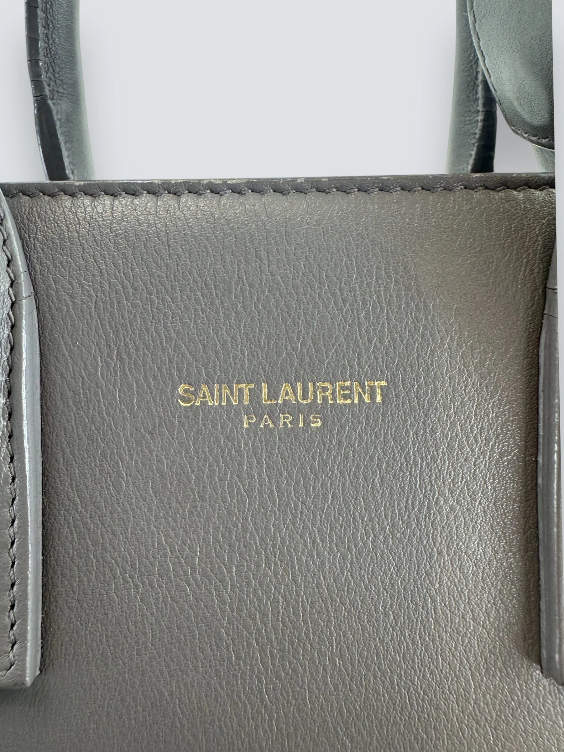 Saint Laurent Grey Leather Nano Sac de Jour Tote